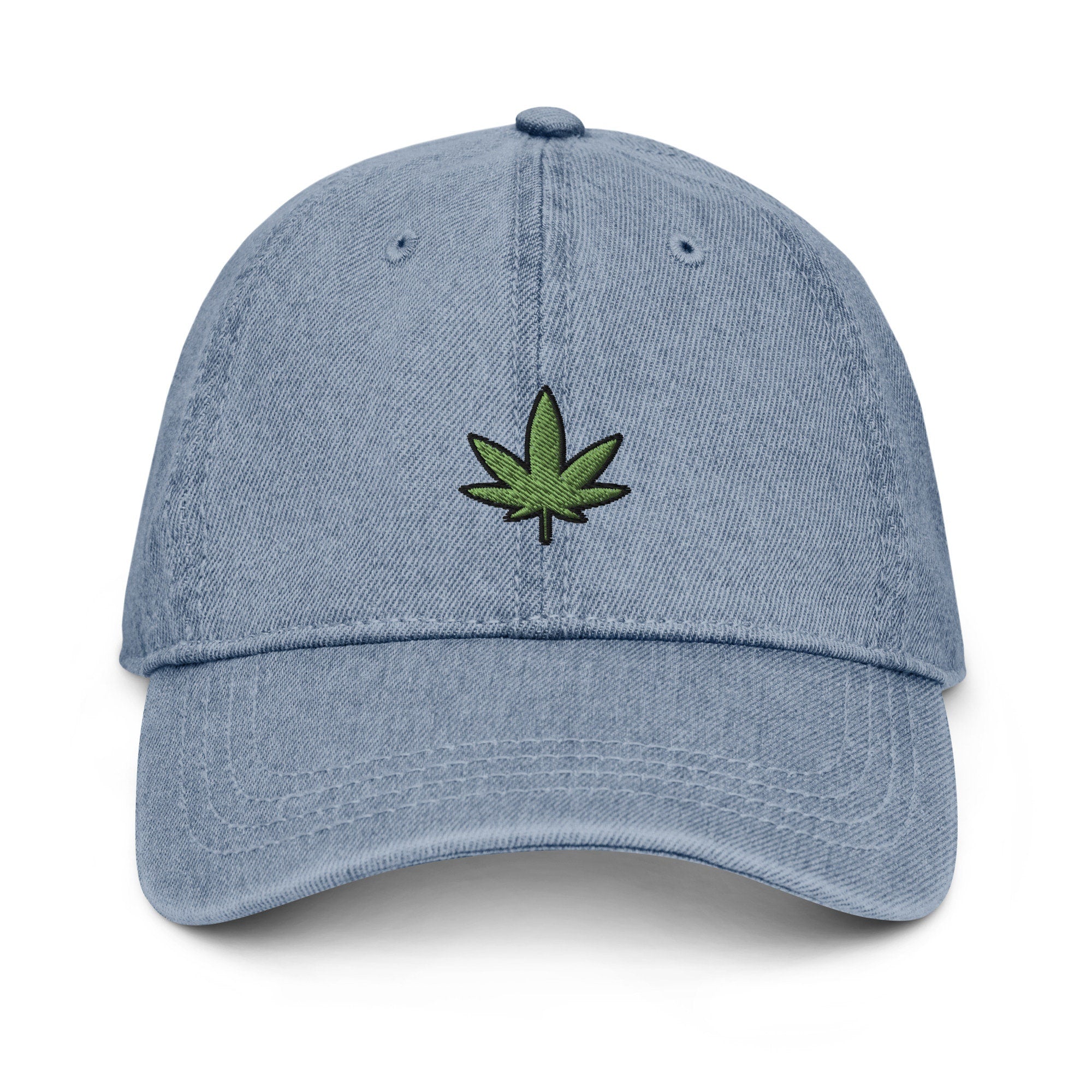Weed Denim Hat, Premium Embroidered Denim Cap, Hat Embroidery Gift - Multiple Colors