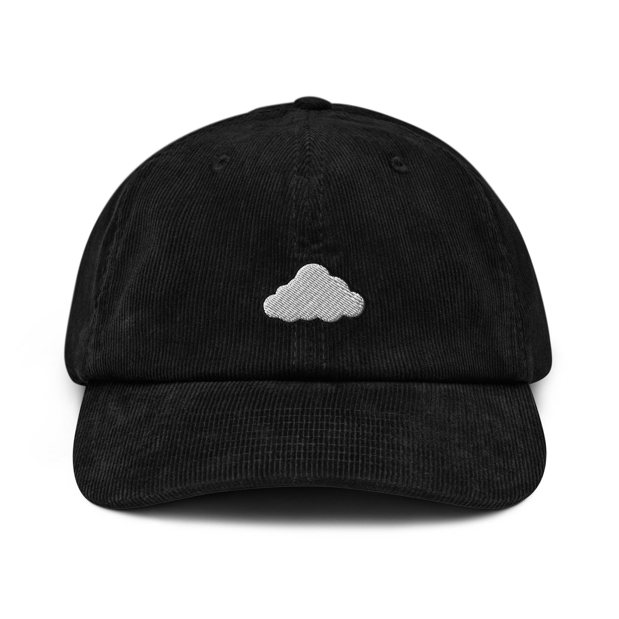 Cloud Embroidered Corduroy Dad Hat, Handmade Corduroy Baseball Cap Gift - Multiple Colors