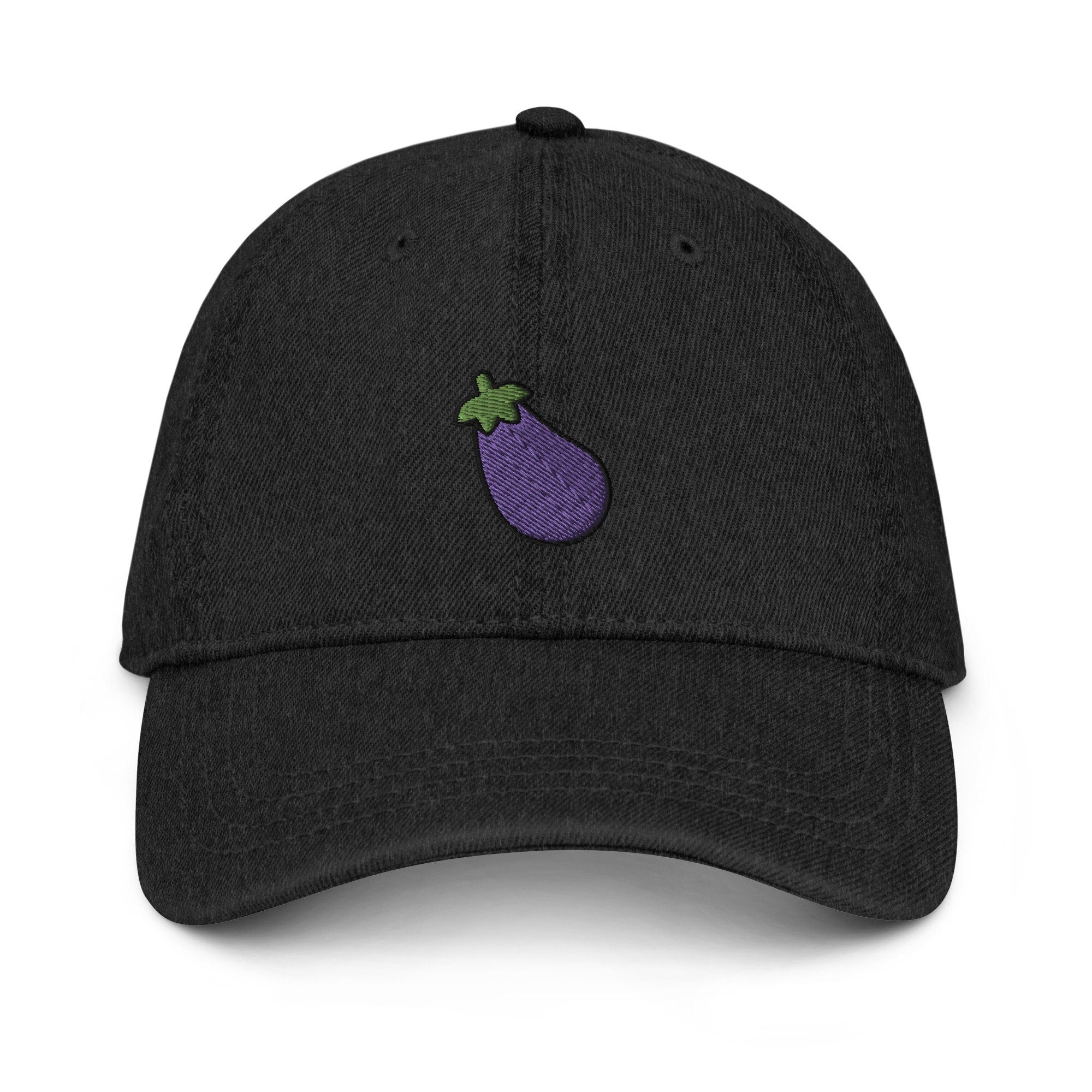 Eggplant Denim Hat, Premium Embroidered Denim Cap, Hat Embroidery Gift - Multiple Colors