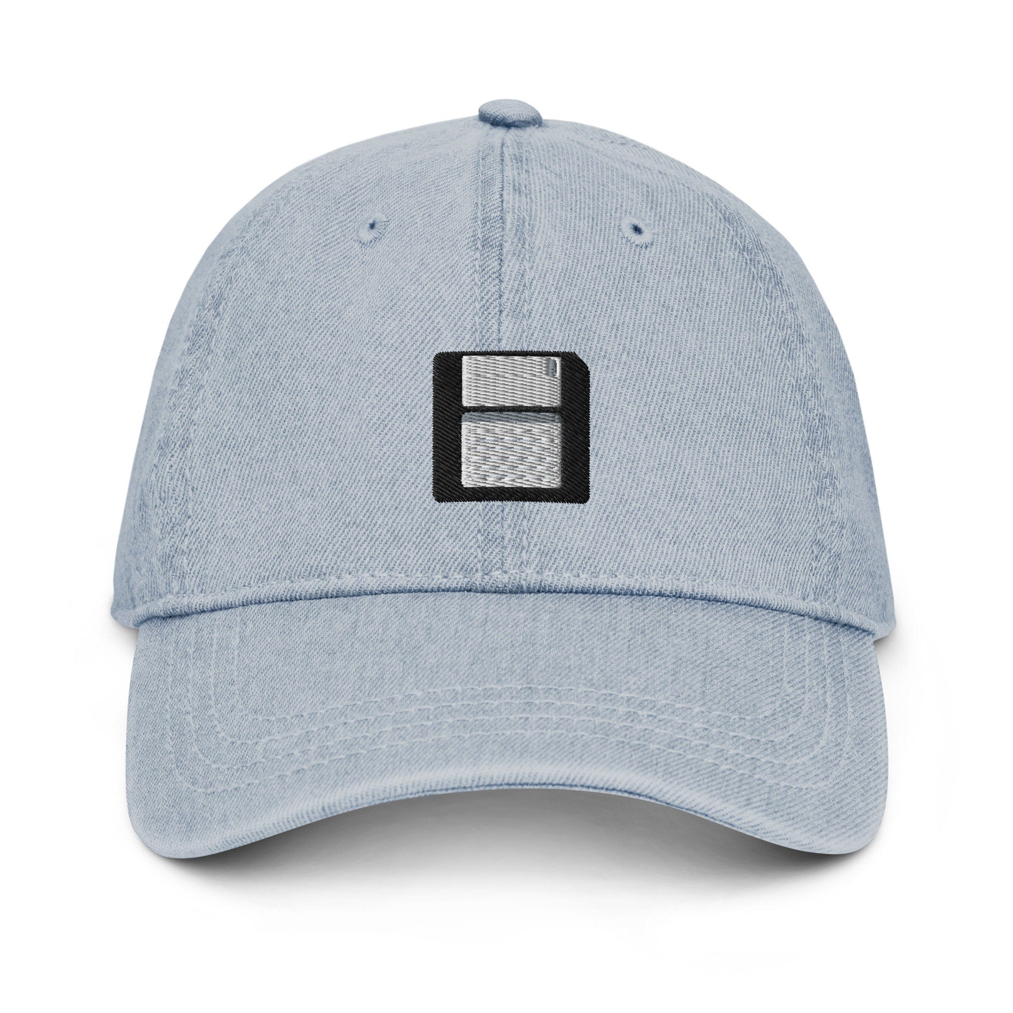 Floppy Disk Denim Hat, Premium Embroidered Denim Cap, Hat Embroidery Gift - Multiple Colors