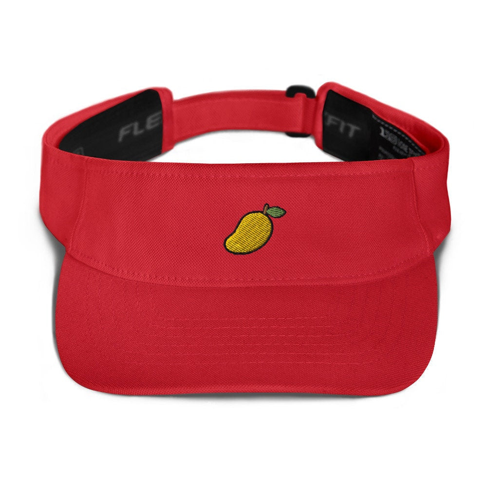 Mango Embroidered Visor, Premium Summer Visor, Adjustable Beach Sun Hat - Multiple Colors