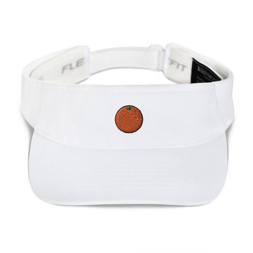 Orange Embroidered Visor, Premium Summer Visor, Adjustable Beach Sun Hat - Multiple Colors