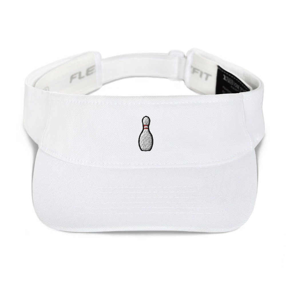 Bowling Pin Embroidered Visor, Premium Summer Visor, Adjustable Beach Sun Hat - Multiple Colors