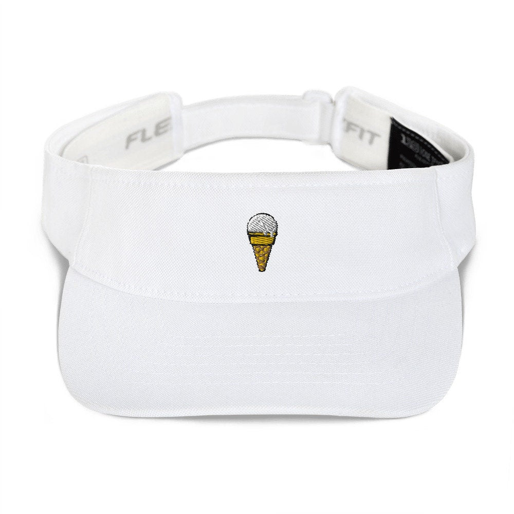 Ice Cream Embroidered Visor, Premium Summer Visor, Adjustable Beach Sun Hat - Multiple Colors