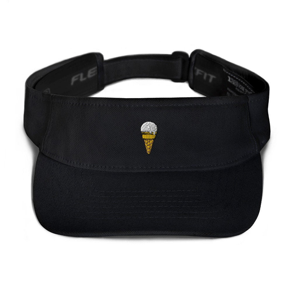 Ice Cream Embroidered Visor, Premium Summer Visor, Adjustable Beach Sun Hat - Multiple Colors