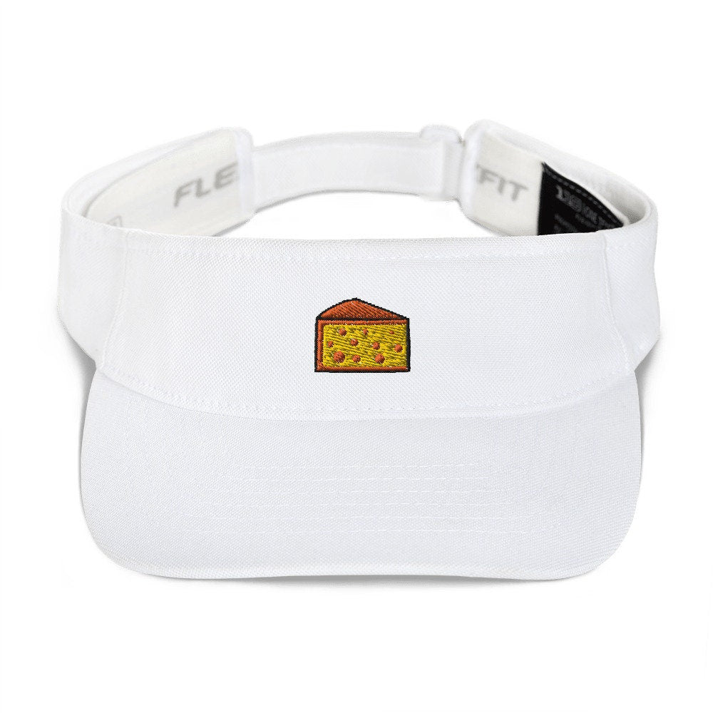 Cheese Embroidered Visor, Premium Summer Visor, Adjustable Beach Sun Hat - Multiple Colors
