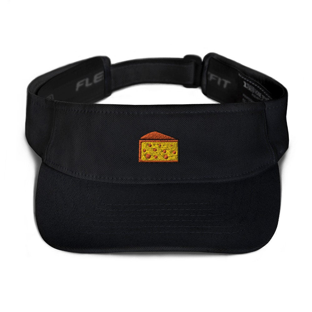 Cheese Embroidered Visor, Premium Summer Visor, Adjustable Beach Sun Hat - Multiple Colors