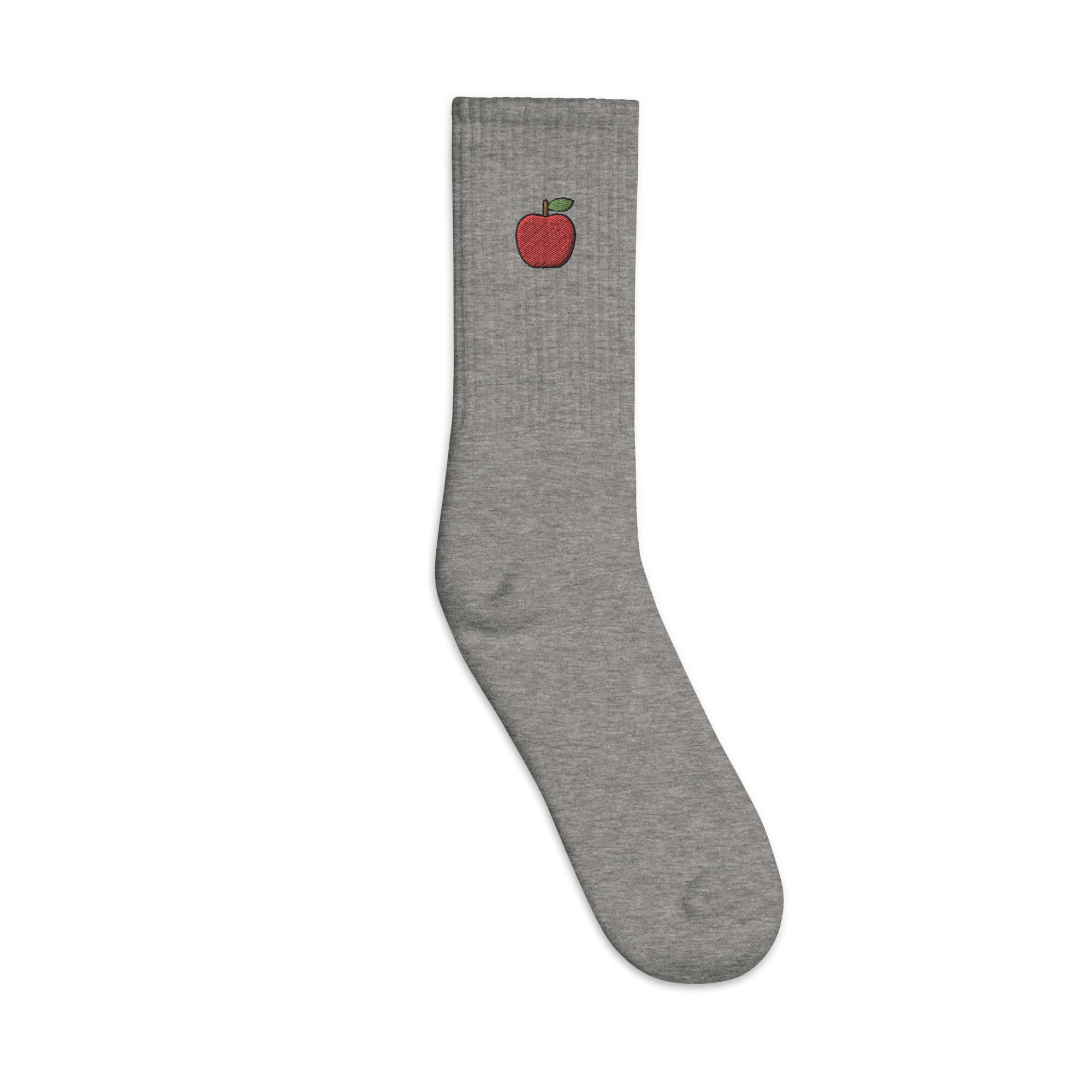 Apple Embroidered Socks, Premium Embroidered Socks, Long Socks Gift - Multiple Colors