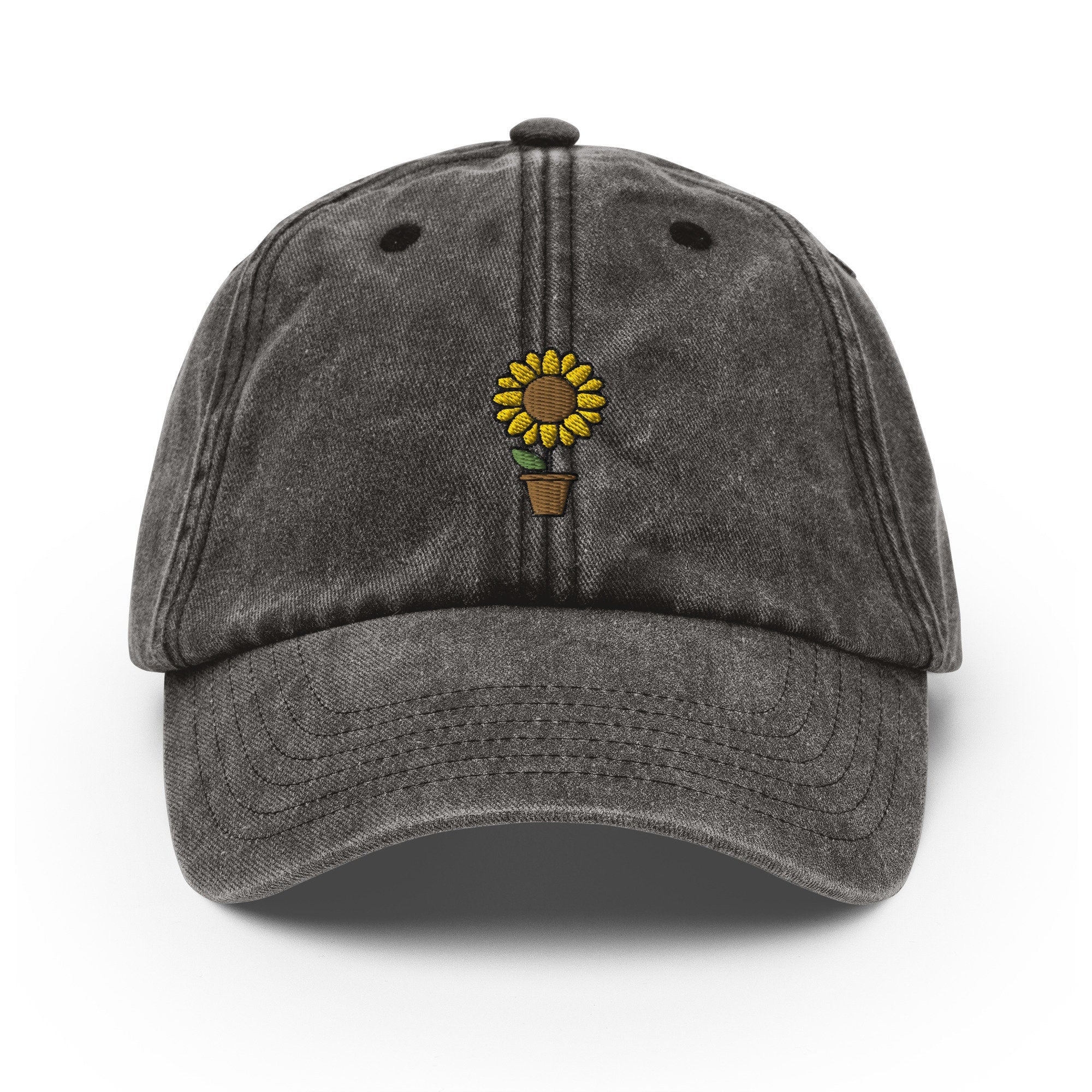 Sunflower Vintage Hat, Aged Dad Cap, Faded Baseball Cap Gift - Multiple Colors