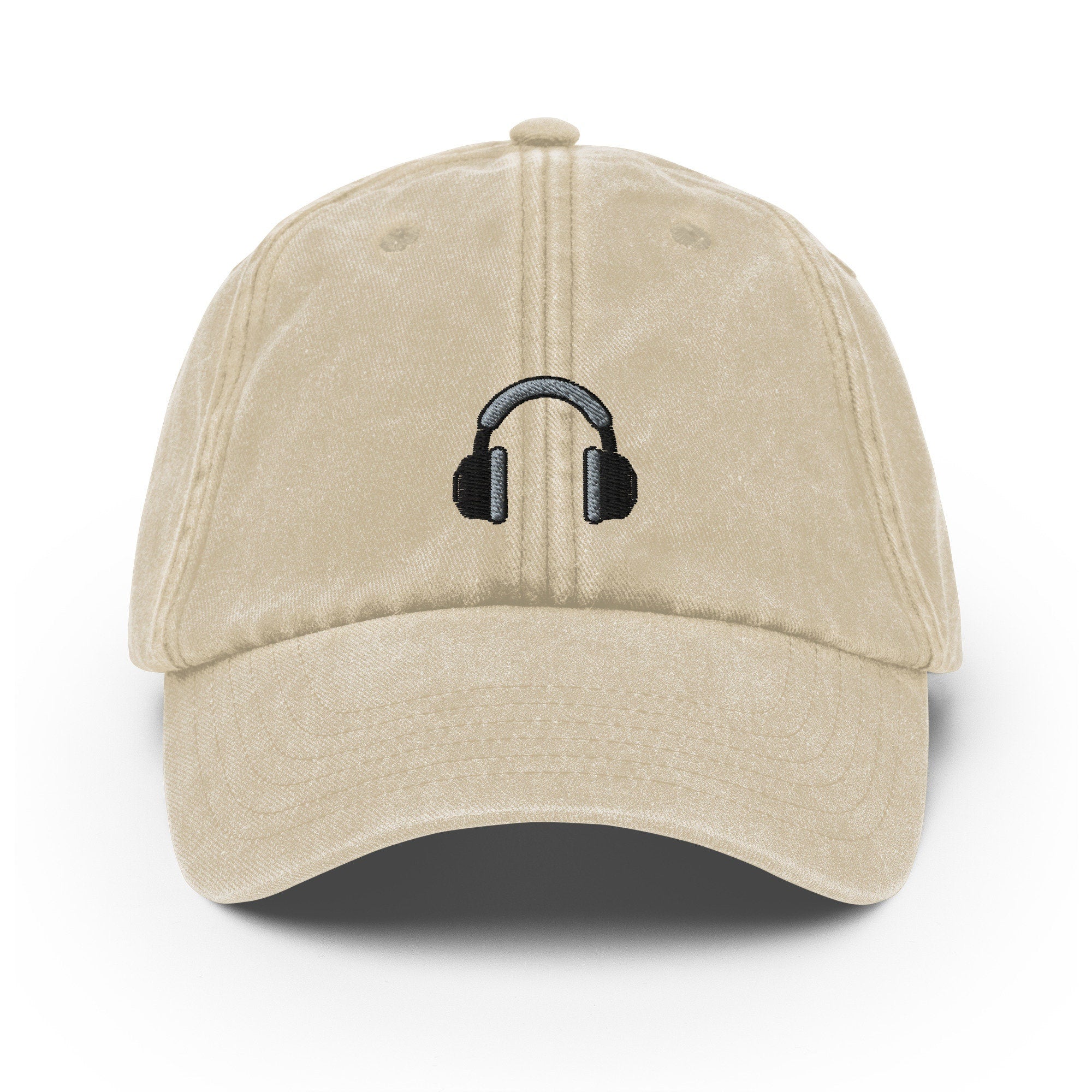 Headphones Vintage Hat, Aged Dad Cap, Faded Baseball Cap Gift - Multiple Colors