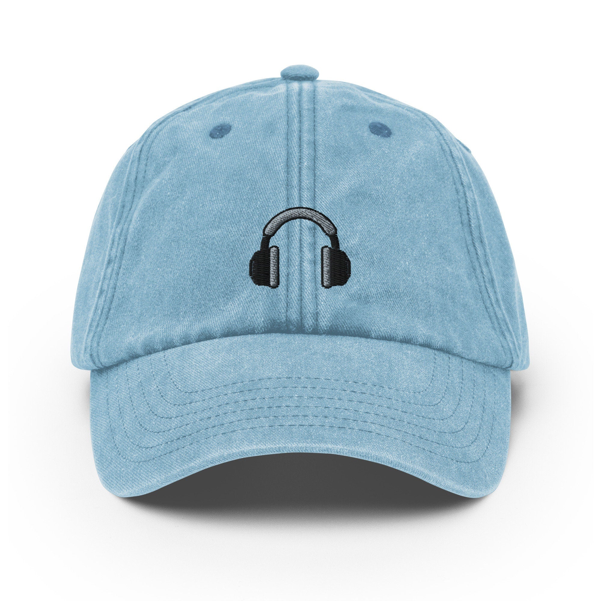 Headphones Vintage Hat, Aged Dad Cap, Faded Baseball Cap Gift - Multiple Colors