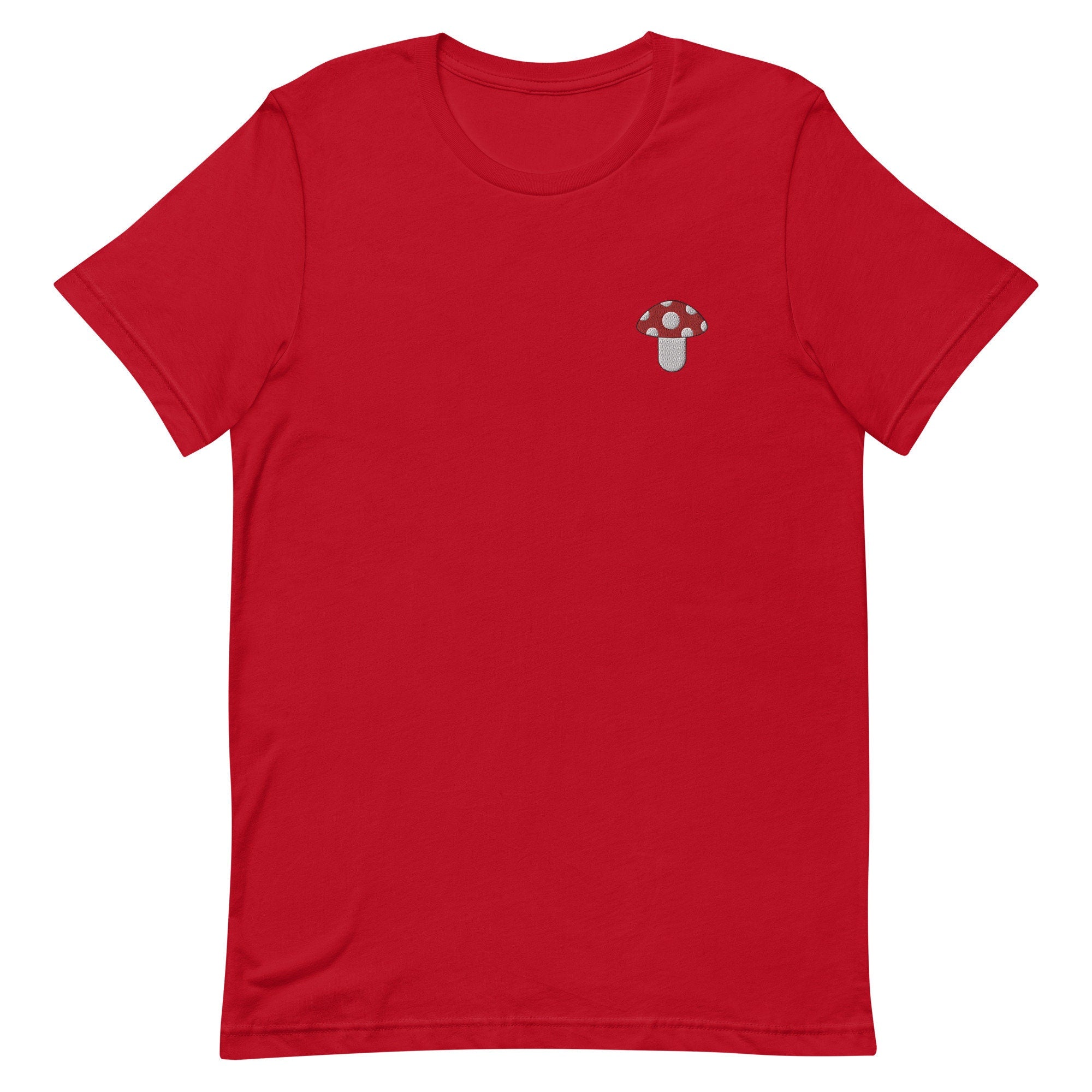 Mushroom Fungus Embroidered Men's T-Shirt Gift for Boyfriend, Men's Short Sleeve Shirt - Multiple Colors
