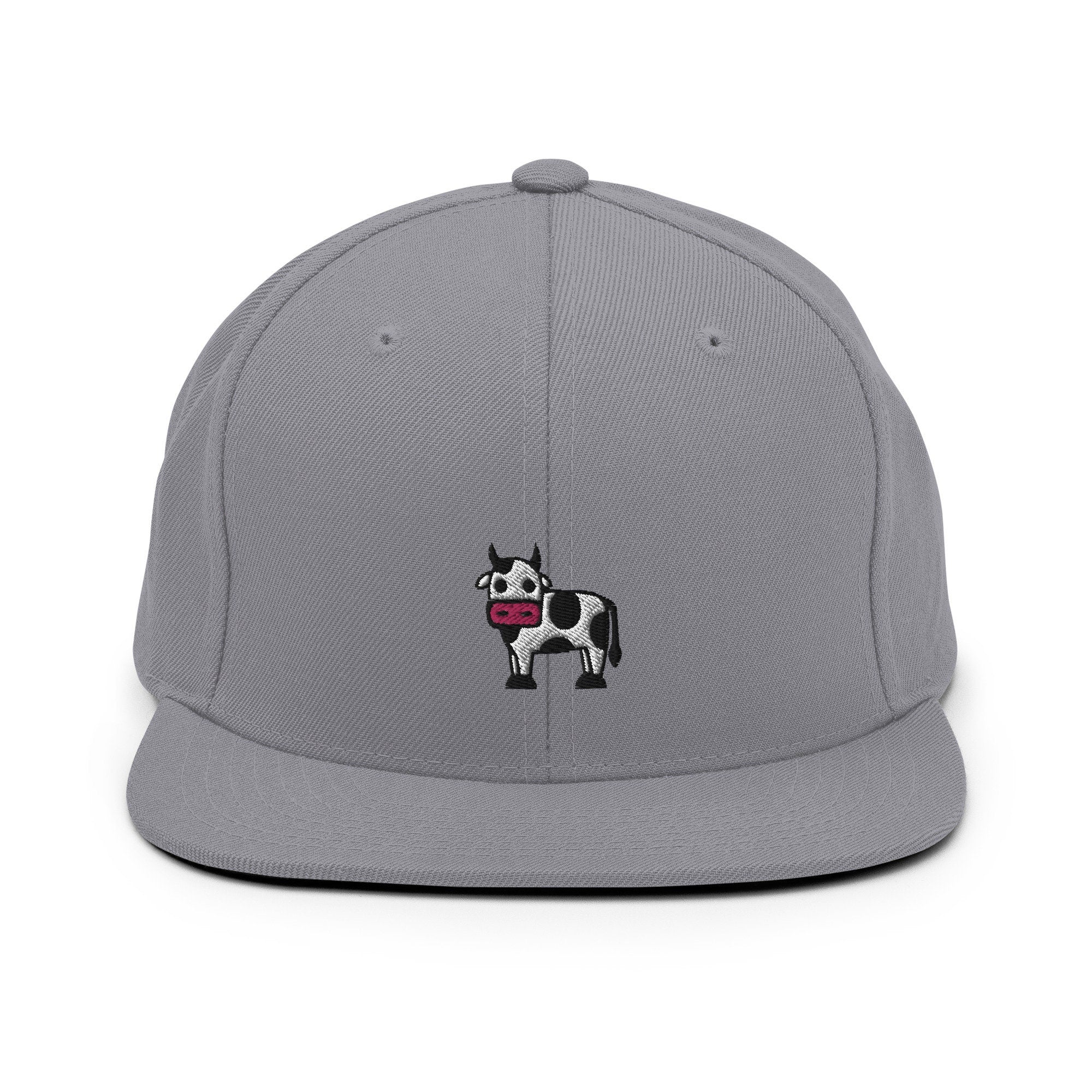 Cow Embroidered Snapback Hat, Cap Gift, Embroidered Snapback Hat, Flat Bill Snapback