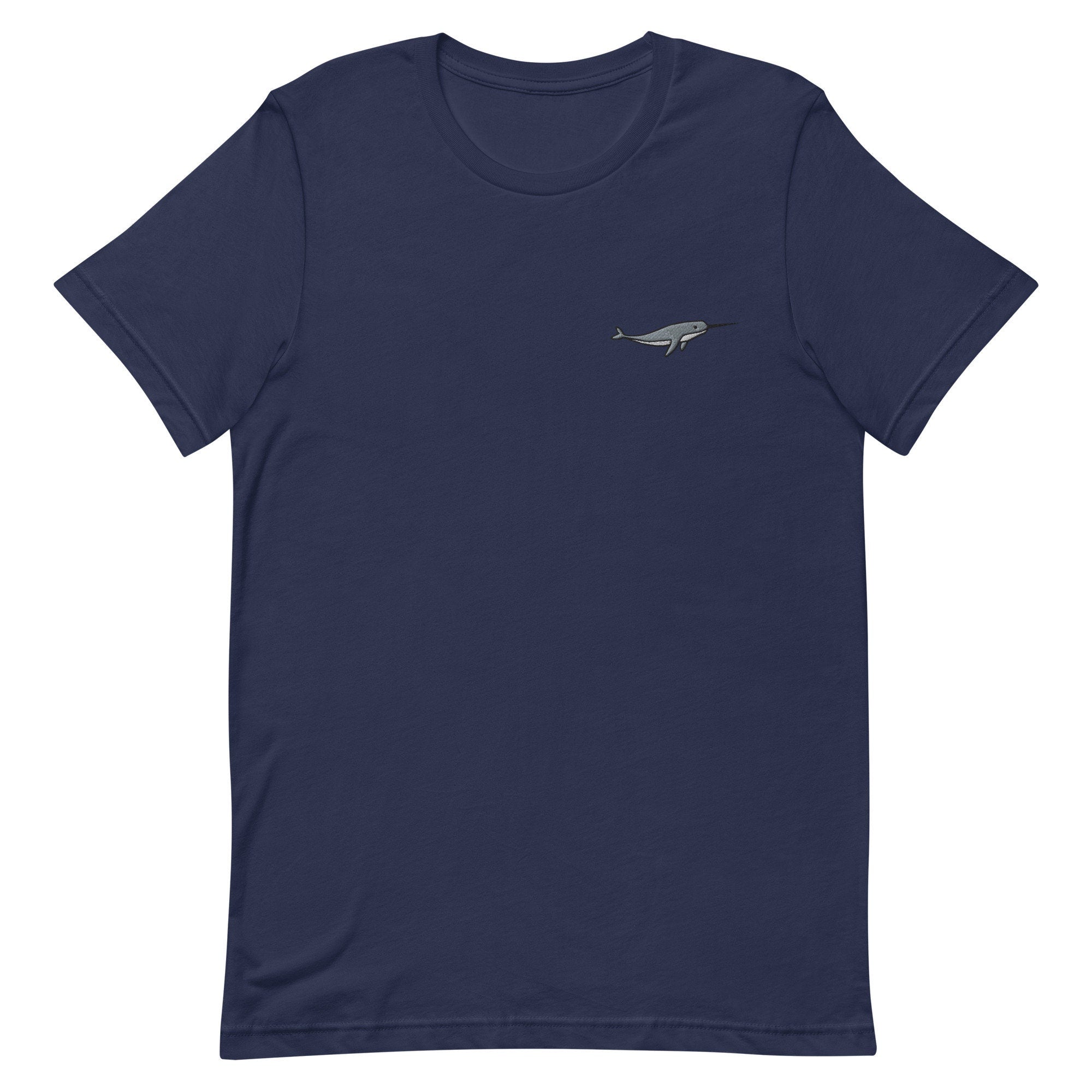 Narwhale Embroidered Men's T-Shirt Gift for Boyfriend, Men's Short Sleeve Shirt - Multiple Colors