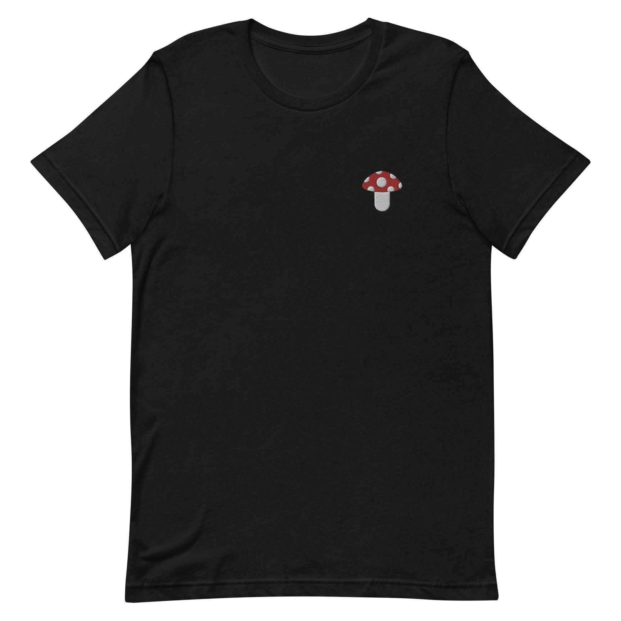 Mushroom Fungus Embroidered Men's T-Shirt Gift for Boyfriend, Men's Short Sleeve Shirt - Multiple Colors