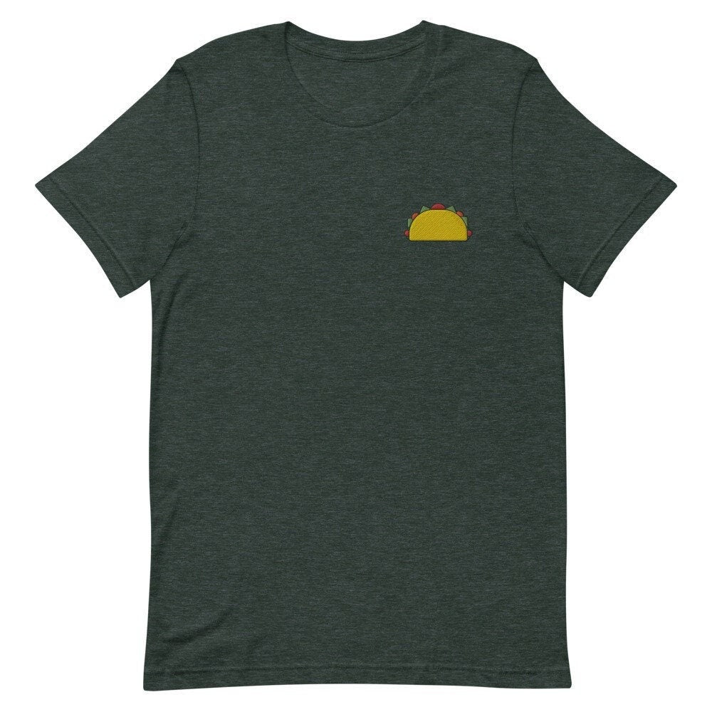 Taco Embroidered Men's T-Shirt Gift for Boyfriend, Men's Short Sleeve Shirt - Multiple Colors
