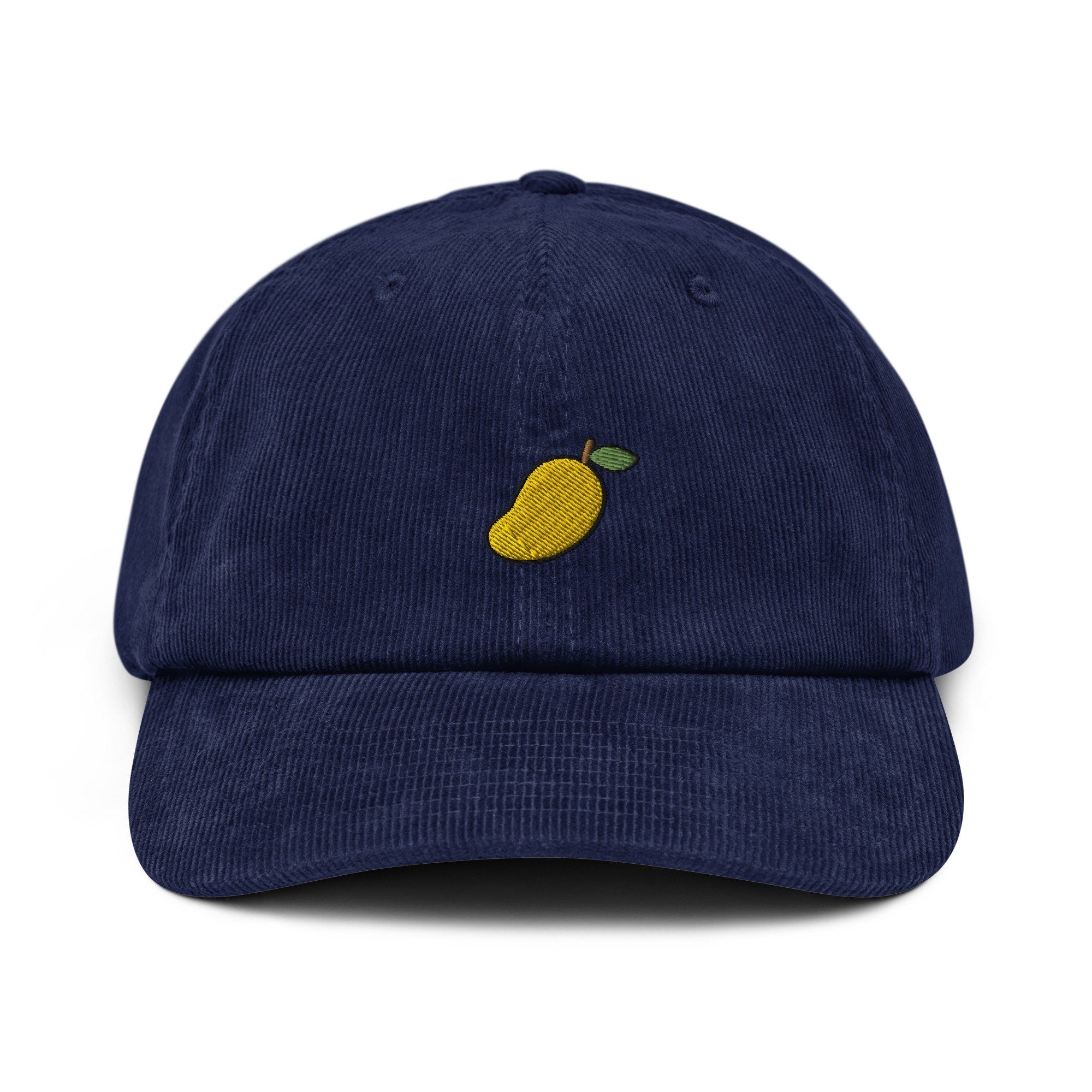 Mango Embroidered Corduroy Dad Hat, Handmade Corduroy Baseball Cap Gift - Multiple Colors