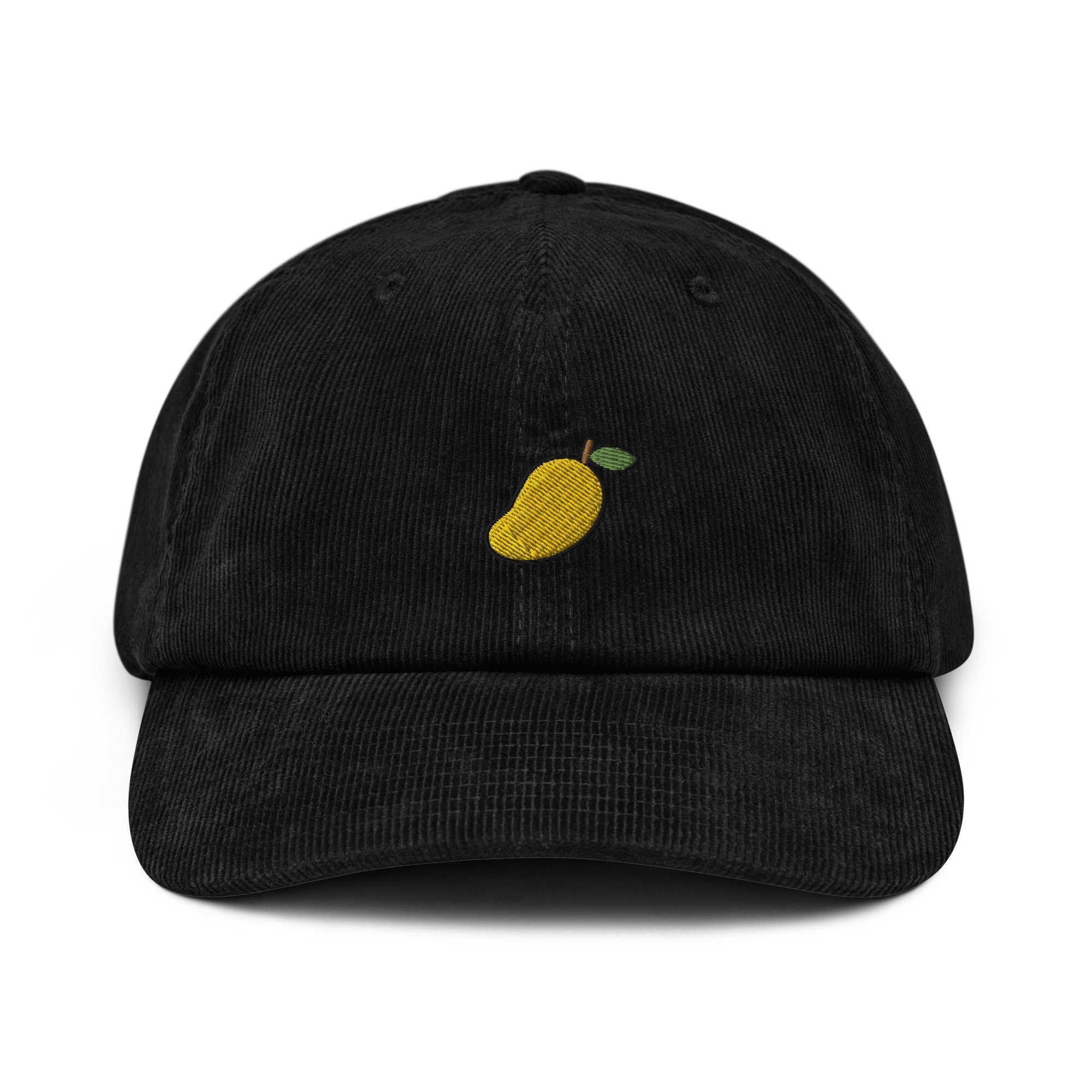Mango Embroidered Corduroy Dad Hat, Handmade Corduroy Baseball Cap Gift - Multiple Colors