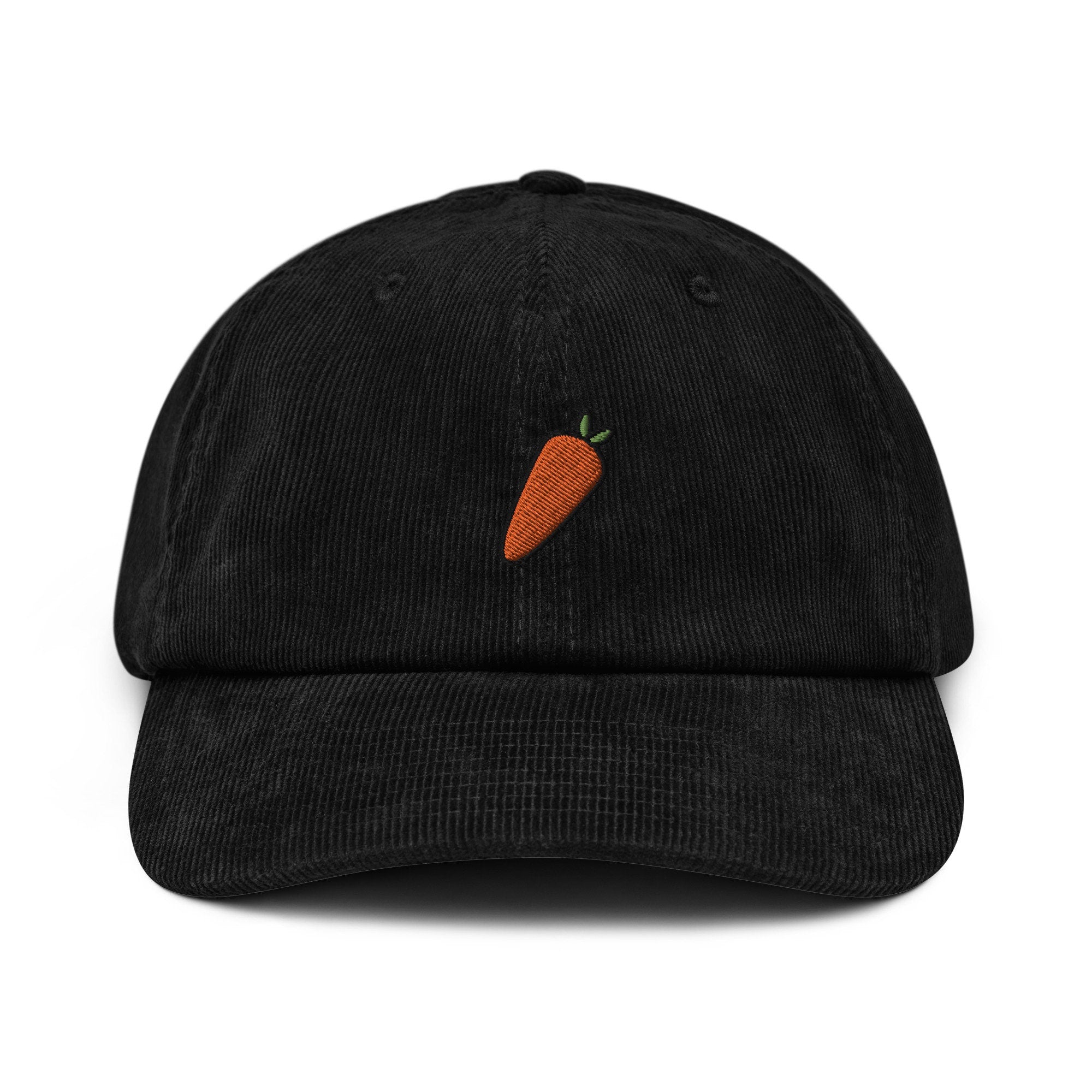 Carrot Embroidered Corduroy Dad Hat, Handmade Corduroy Baseball Cap Gift - Multiple Colors