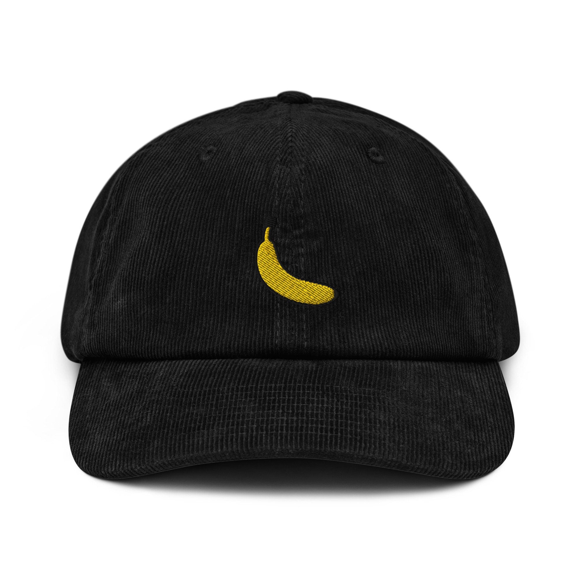 Banana Embroidered Corduroy Dad Hat, Handmade Corduroy Baseball Cap Gift - Multiple Colors