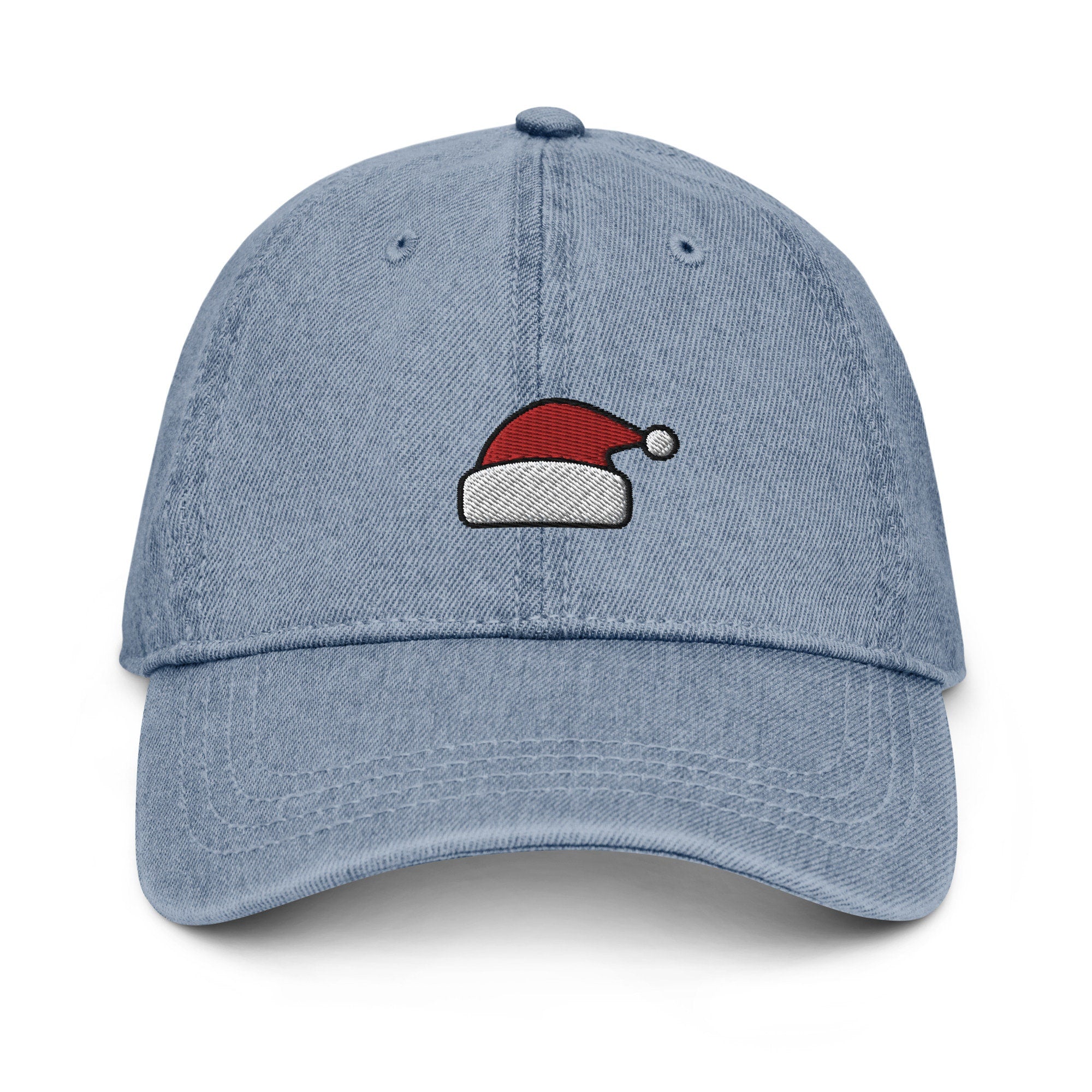 Santa Hat Denim Hat, Premium Embroidered Denim Cap, Hat Embroidery Gift - Multiple Colors