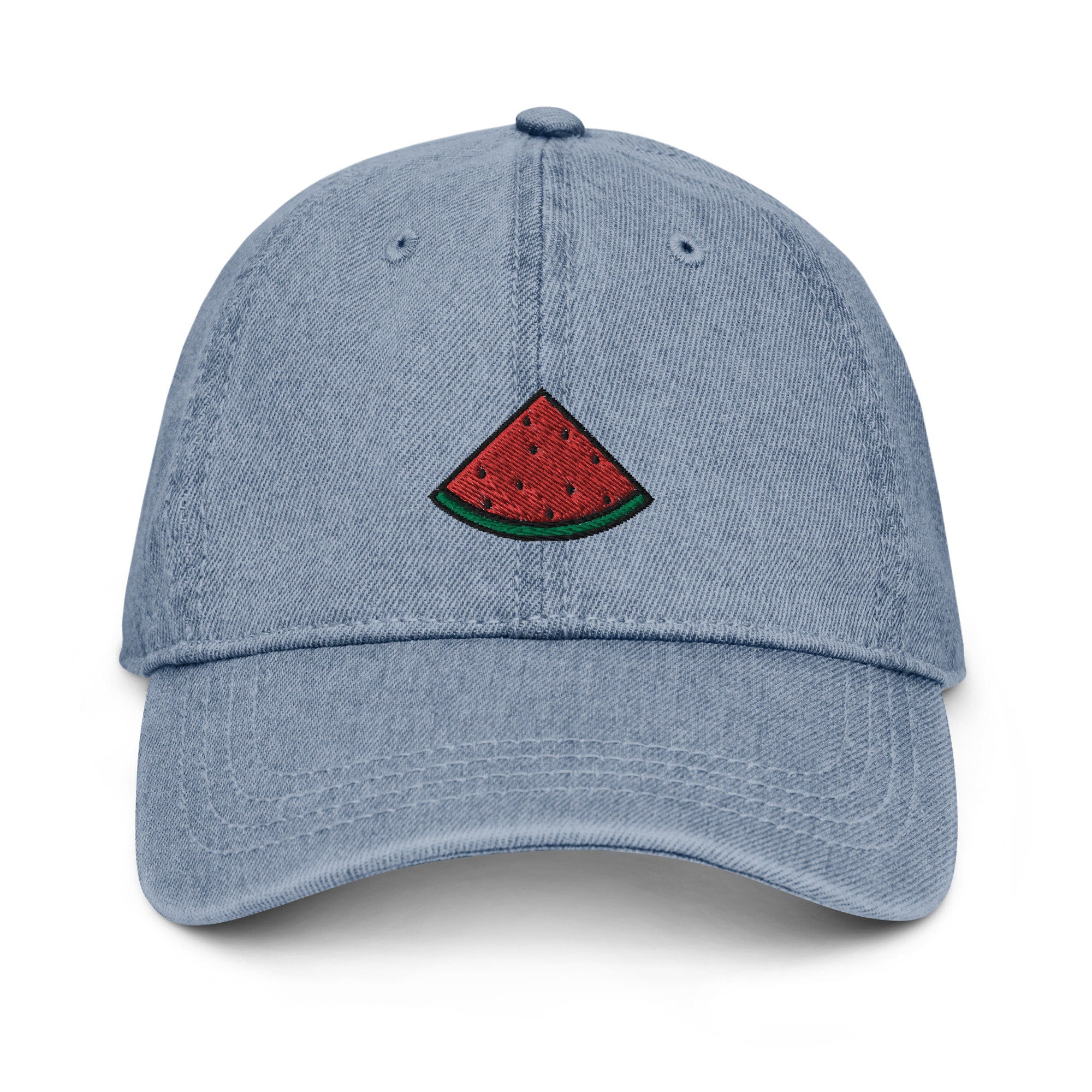 Watermelon Denim Hat, Premium Embroidered Denim Cap, Hat Embroidery Gift - Multiple Colors
