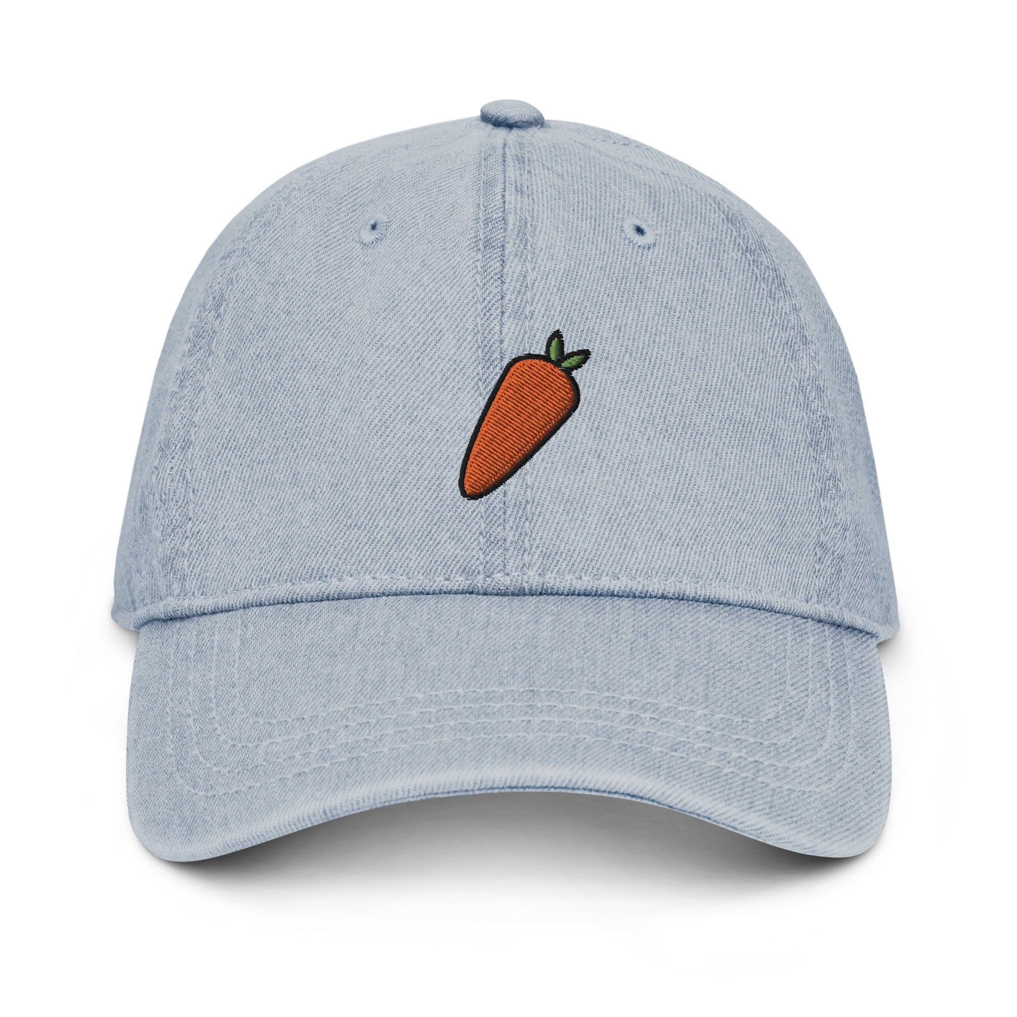 Carrot Denim Hat, Premium Embroidered Denim Cap, Hat Embroidery Gift - Multiple Colors