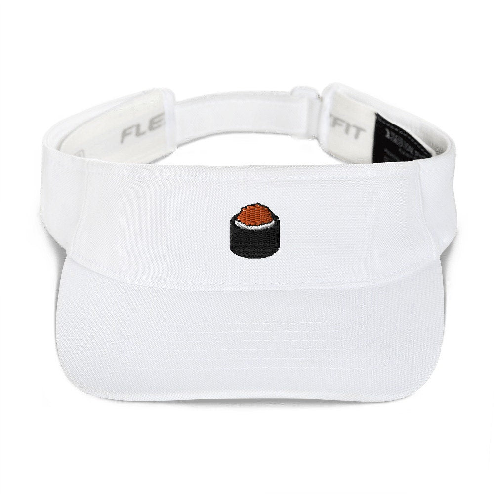 Sushi Embroidered Visor, Premium Summer Visor, Adjustable Beach Sun Hat - Multiple Colors