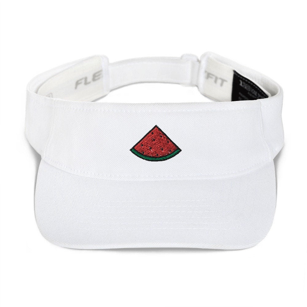 Watermelon Embroidered Visor, Premium Summer Visor, Adjustable Beach Sun Hat - Multiple Colors