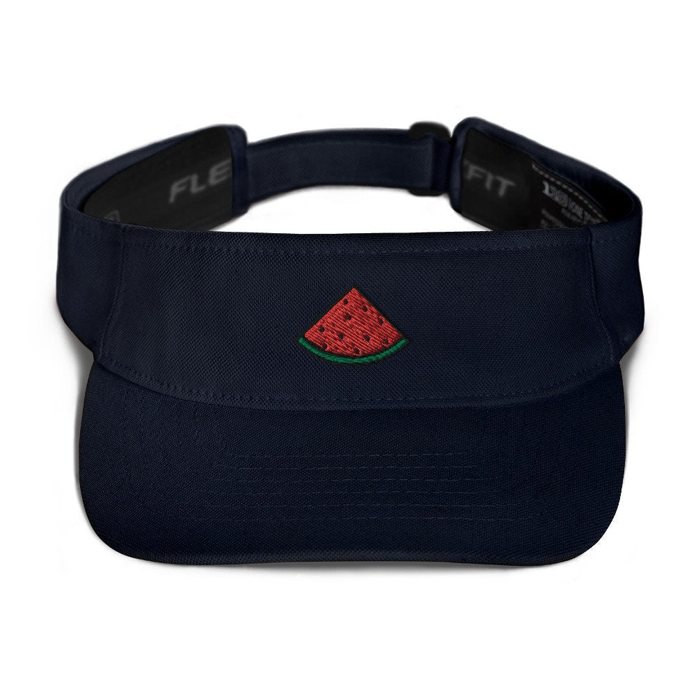 Watermelon Embroidered Visor, Premium Summer Visor, Adjustable Beach Sun Hat - Multiple Colors