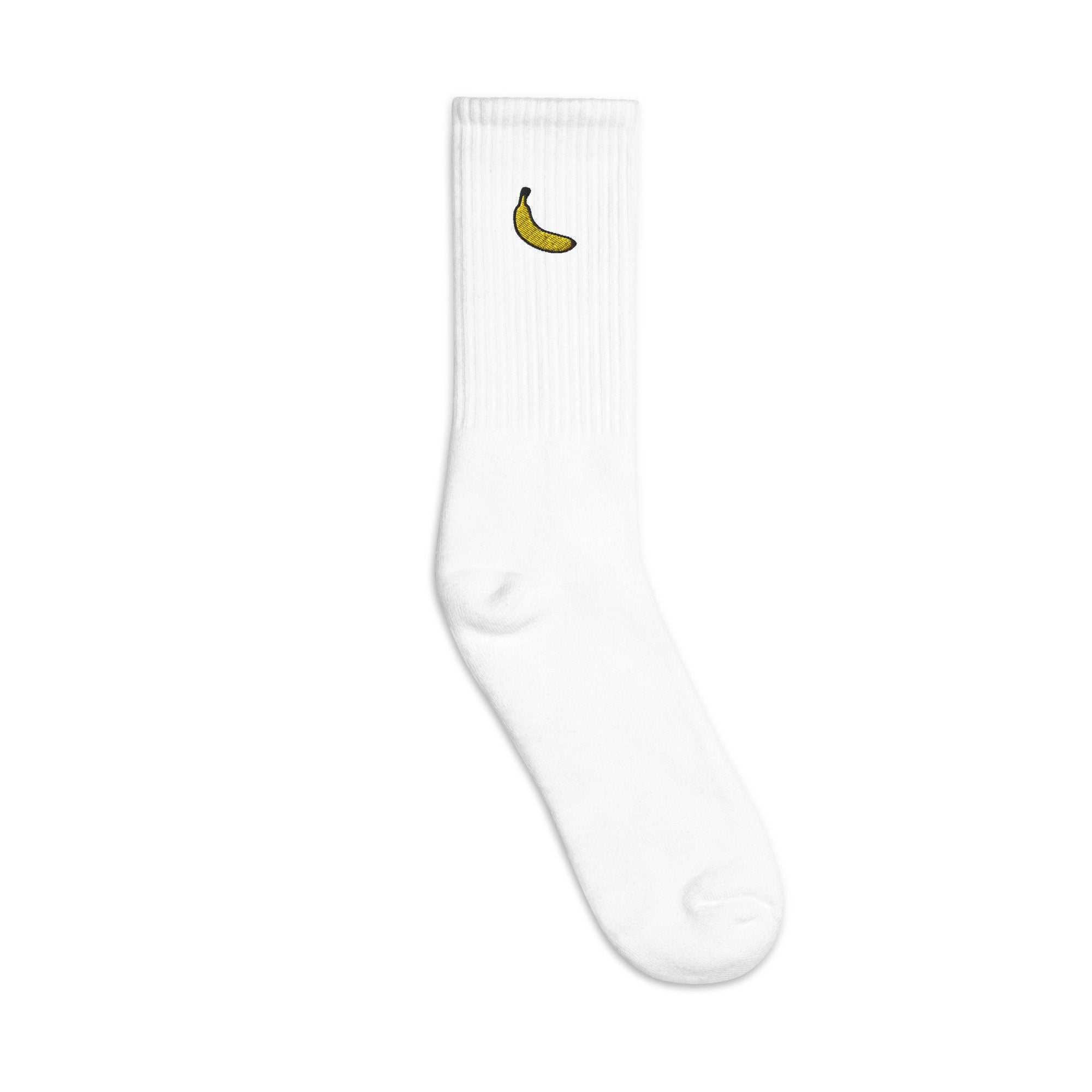 Banana Fruit Embroidered Socks, Premium Embroidered Socks, Long Socks Gift - Multiple Colors