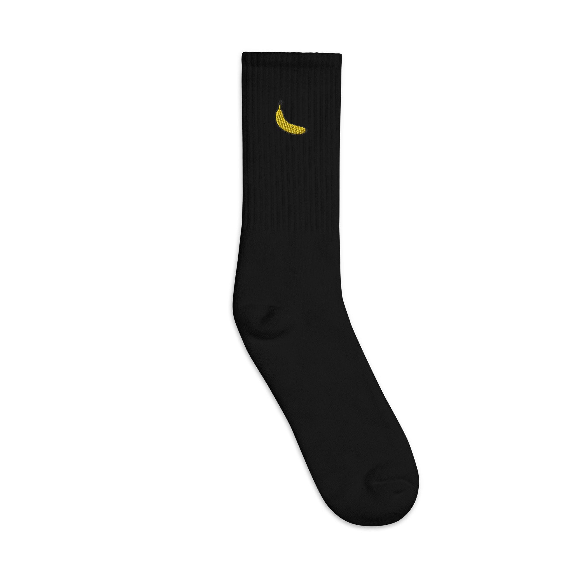 Banana Fruit Embroidered Socks, Premium Embroidered Socks, Long Socks Gift - Multiple Colors