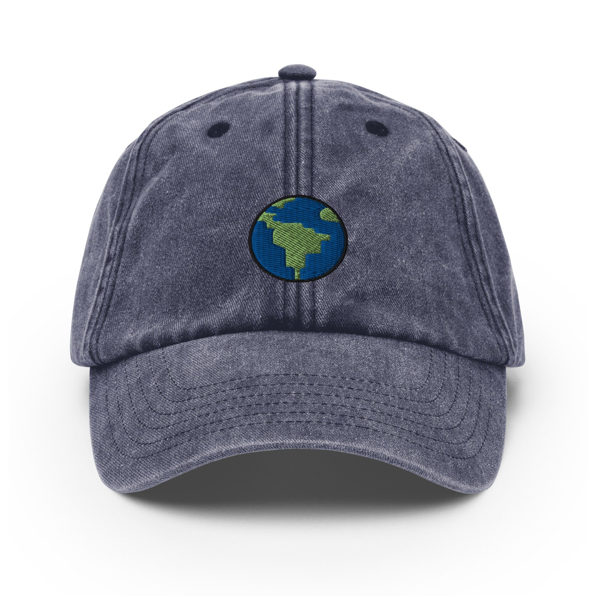 Earth Vintage Hat, Aged Dad Cap, Faded Baseball Cap Gift - Multiple Colors