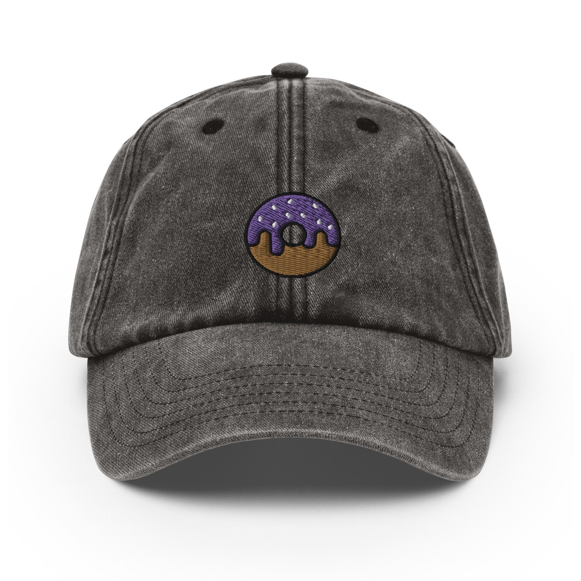 Donut Vintage Hat, Aged Dad Cap, Faded Baseball Cap Gift - Multiple Colors