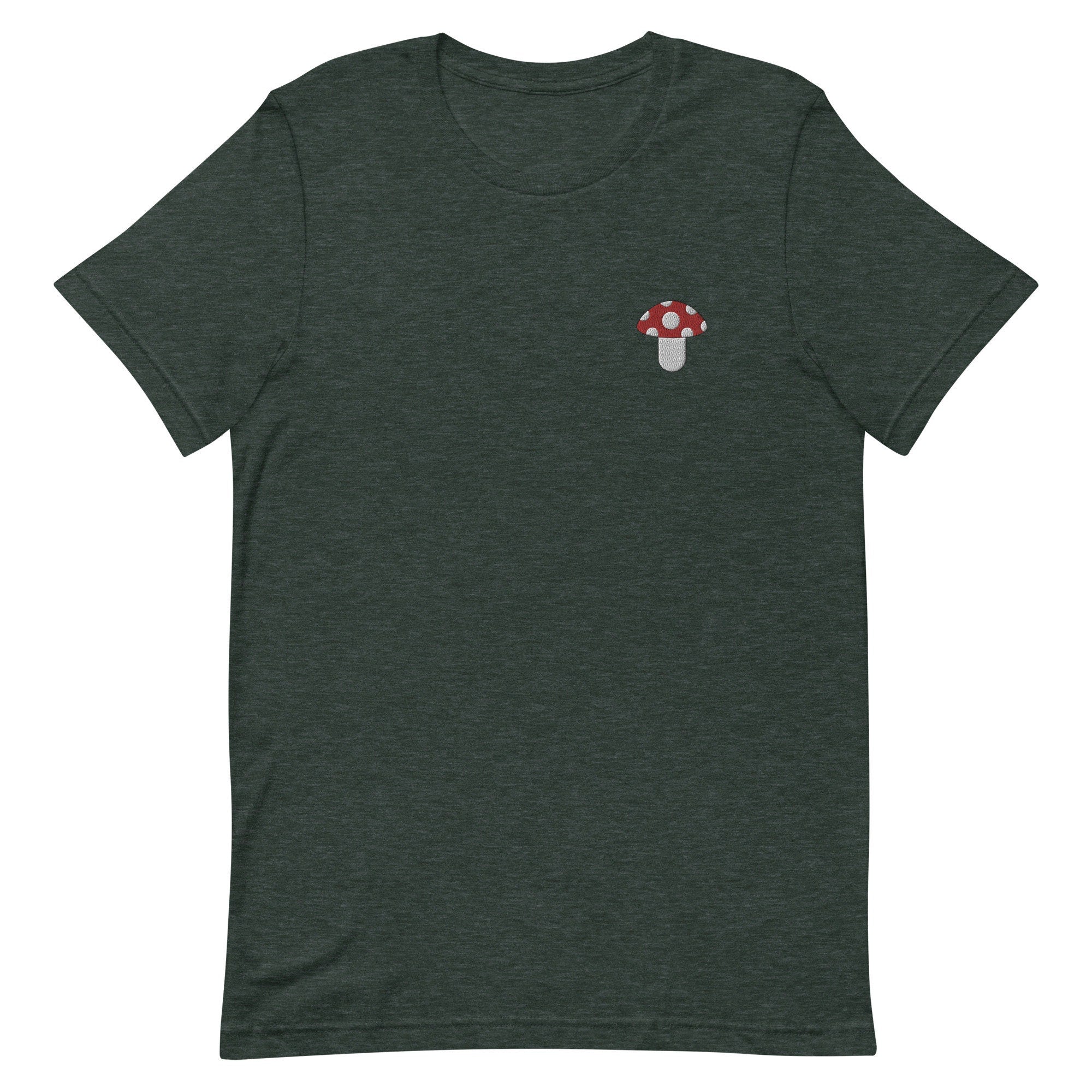 Mushroom Fungus Embroidered Men's T-Shirt Gift for Boyfriend, Men's Short Sleeve Shirt - Multiple Colors