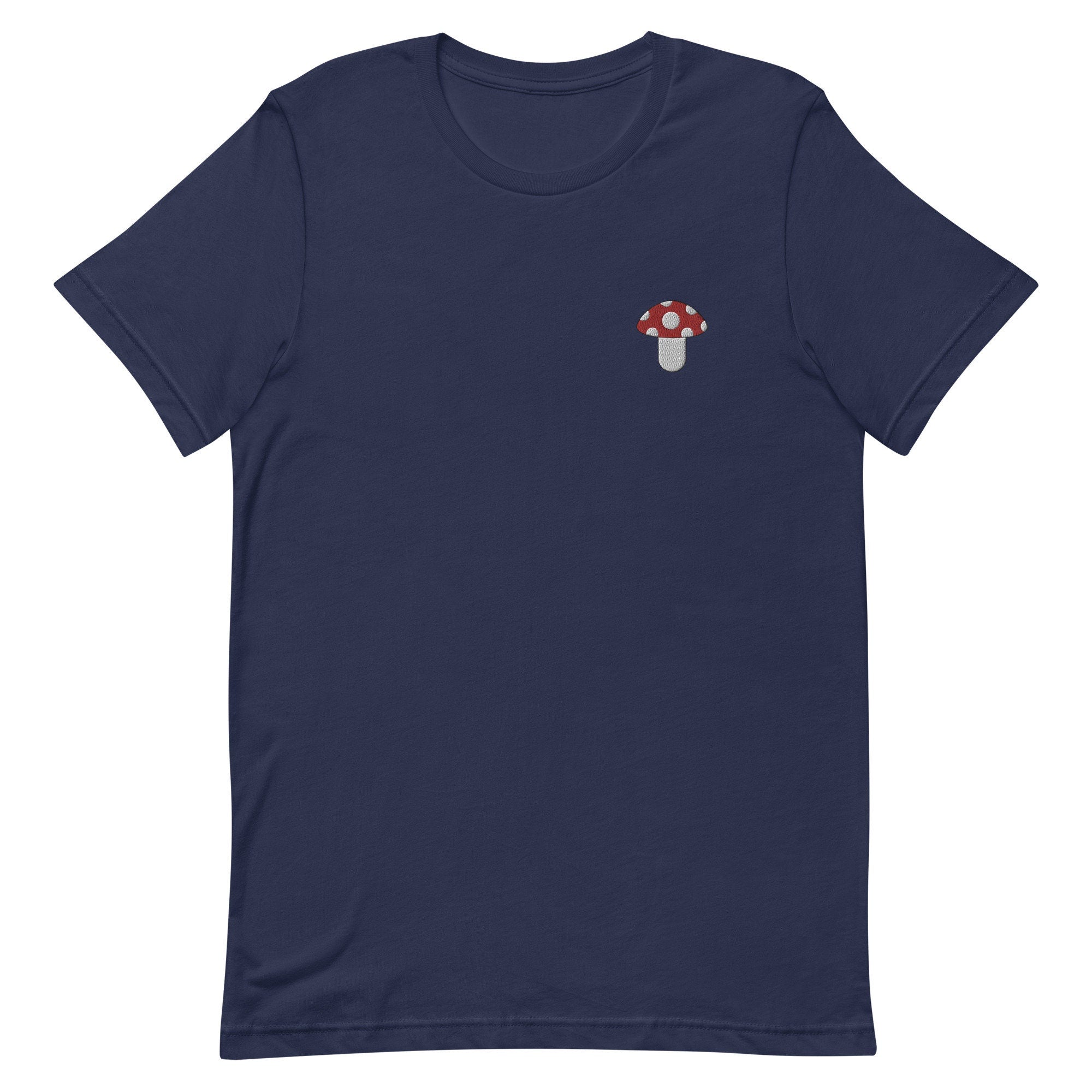 Mushroom Fungus Embroidered Men's T-Shirt Gift for Boyfriend, Men's Short Sleeve Shirt - Multiple Colors