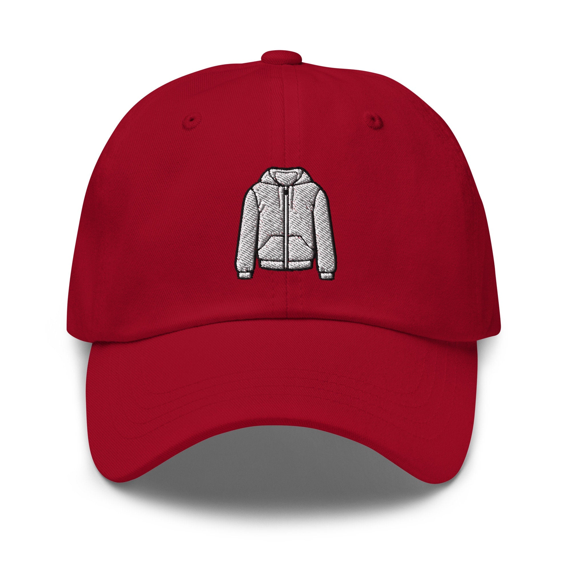 White Hoodie Embroidered Dad Hat