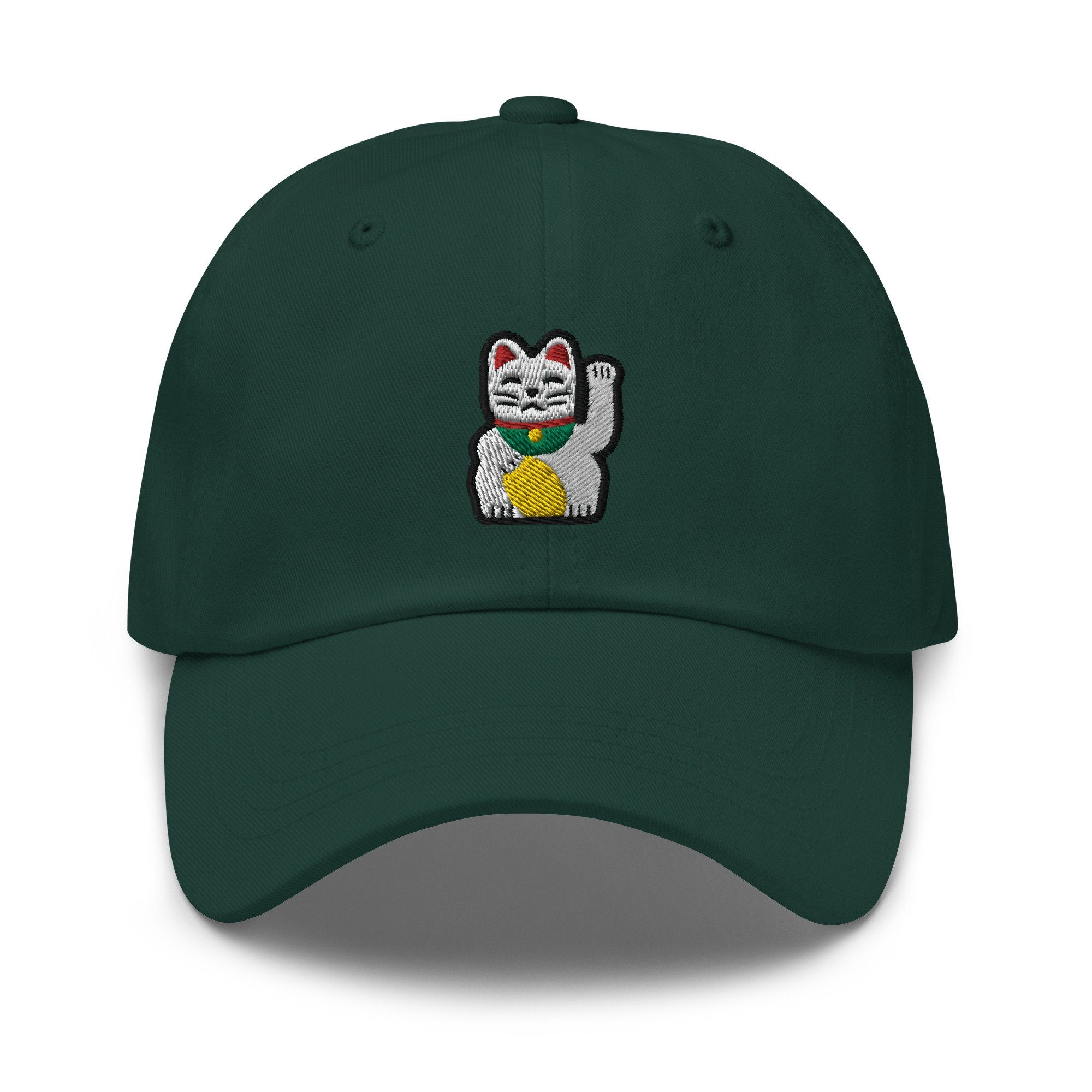 Lucky Cat Embroidered Dad Hat