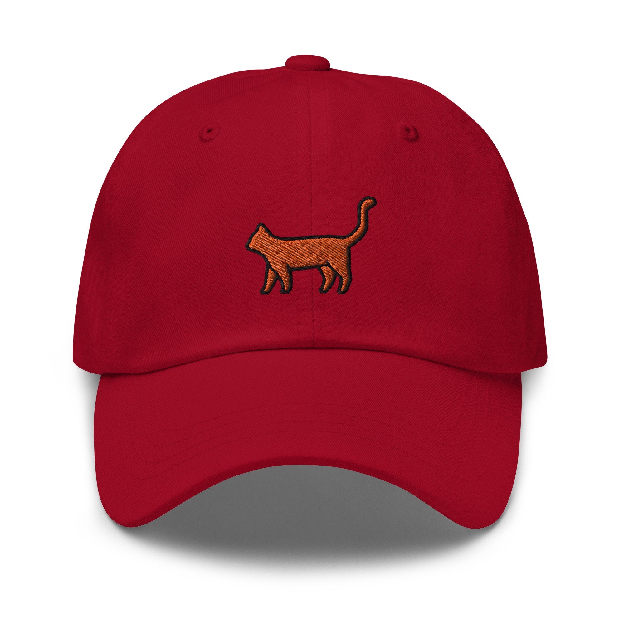 Orange Tabby Cat Embroidered Dad Hat