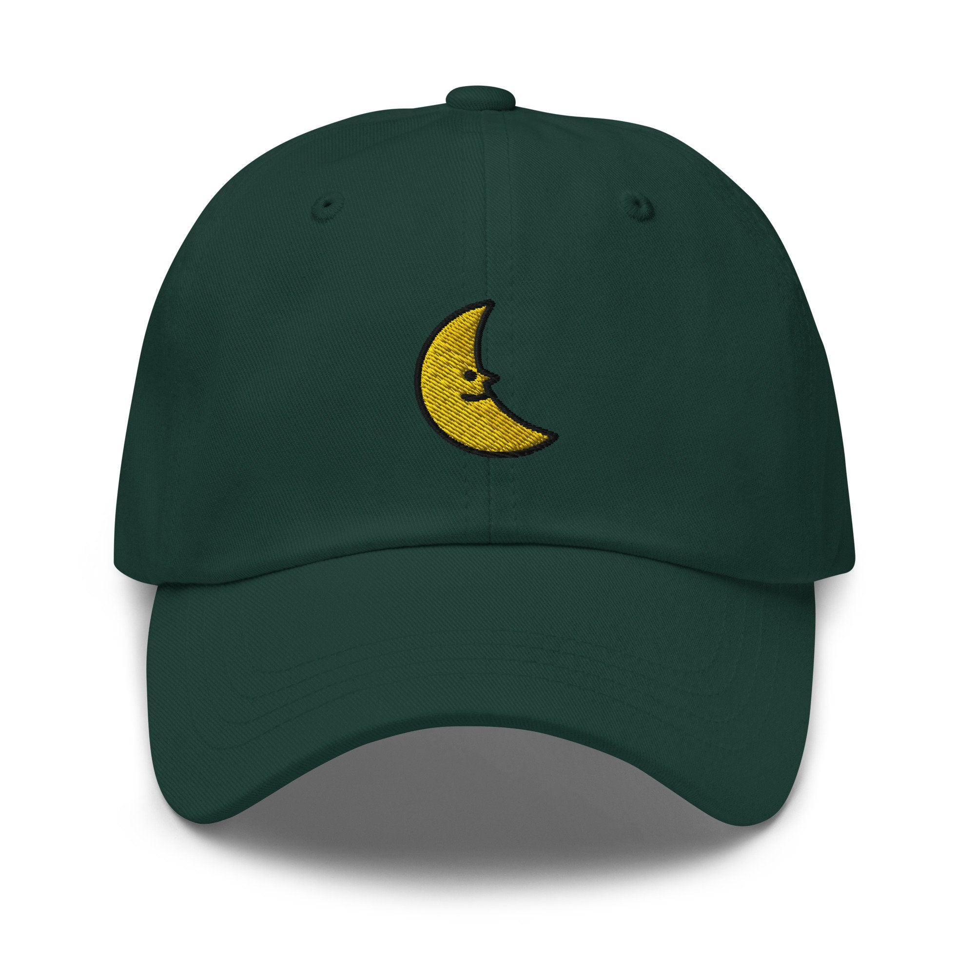 Crescent Moon Face Embroidered Dad Hat