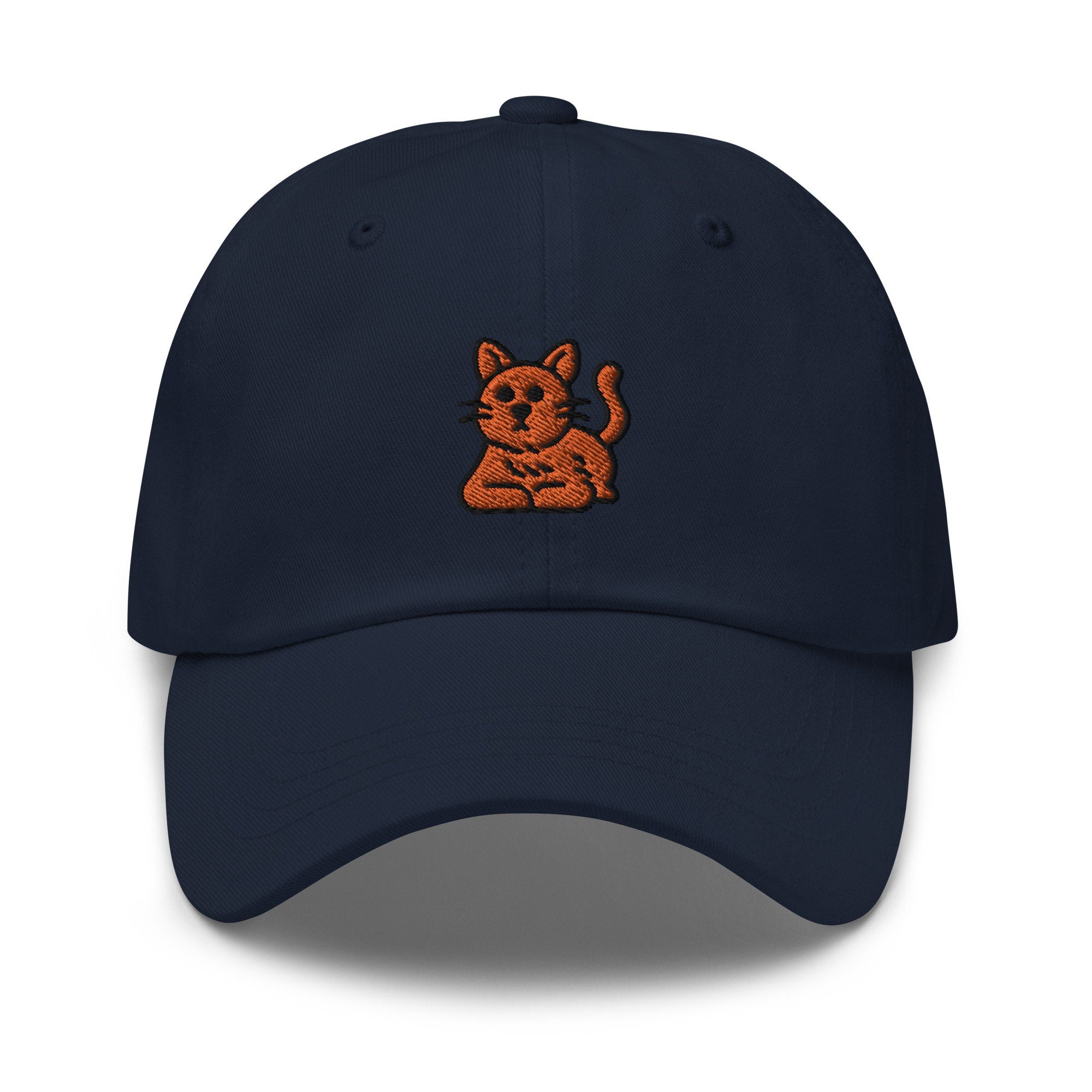 Orange Cat Embroidered Dad Hat