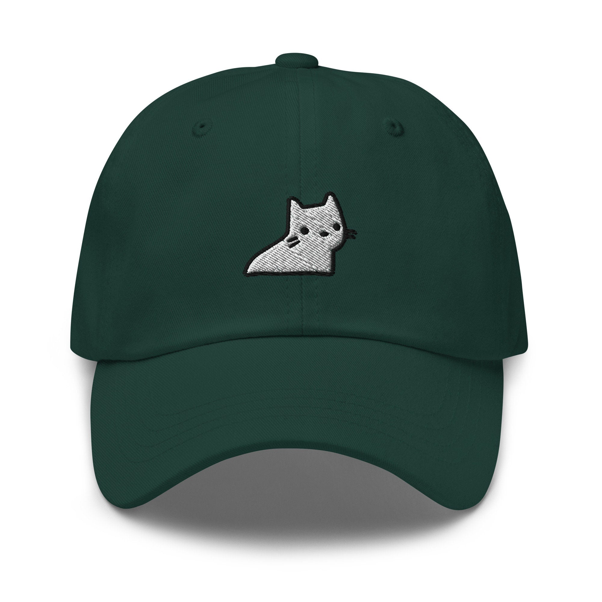 Ghost Cat Embroidered Dad Hat
