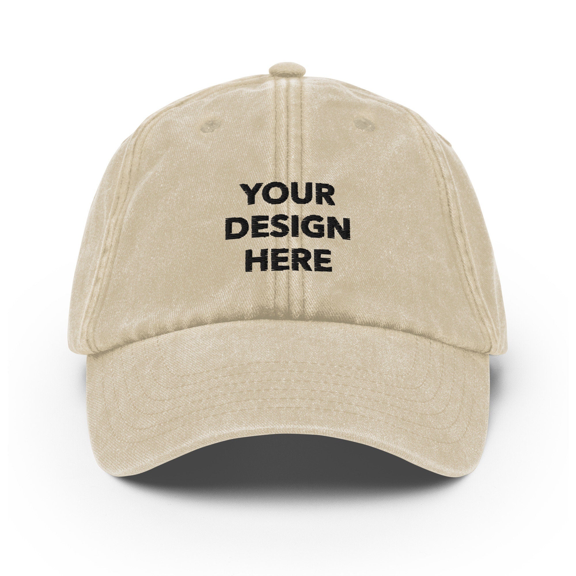 Personalized Embroidered Vintage Hat, Customized Logo Hat, Embroidery With Your Own Text or Design, Handmade Custom Aged Cap