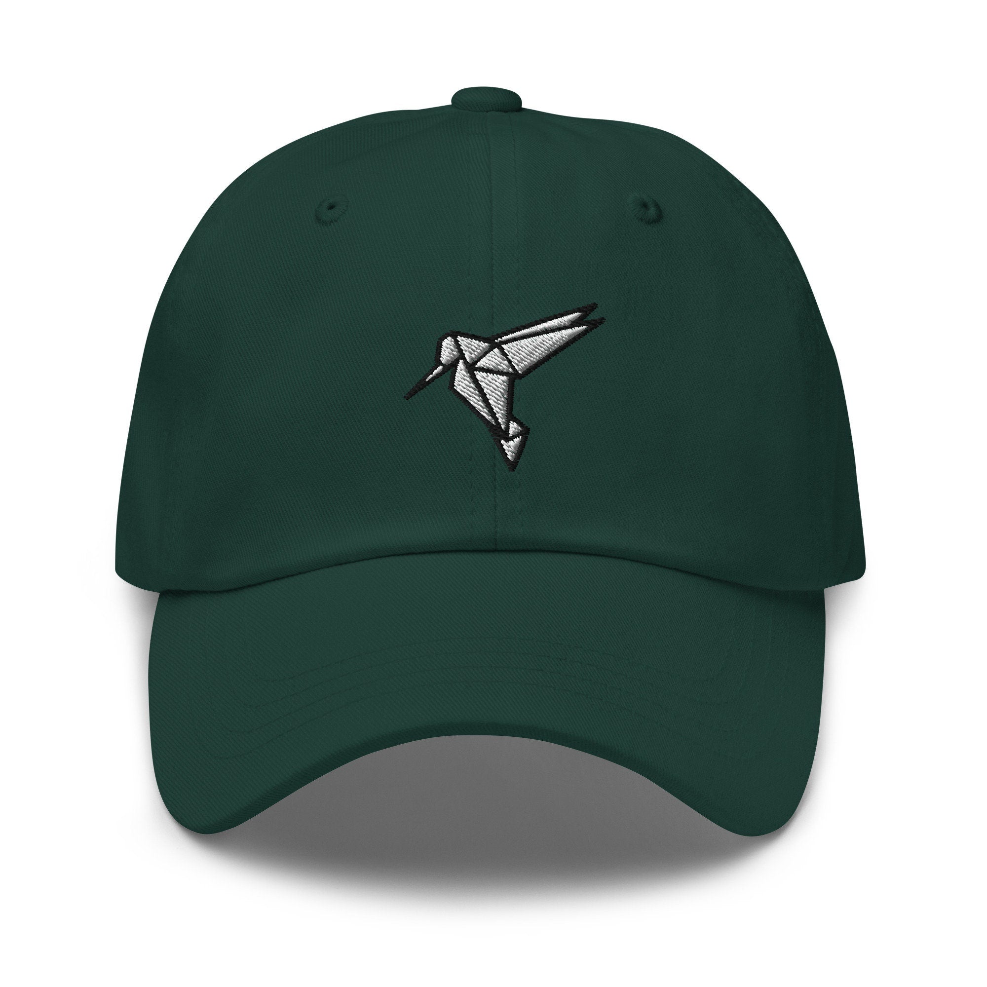 Origami Hummingbird Embroidered Dad Hat