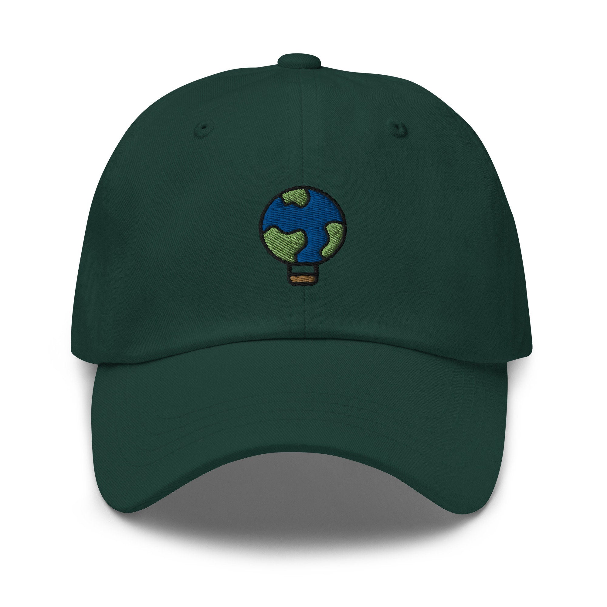 Earth Hot Air Balloons Embroidered Dad Hat