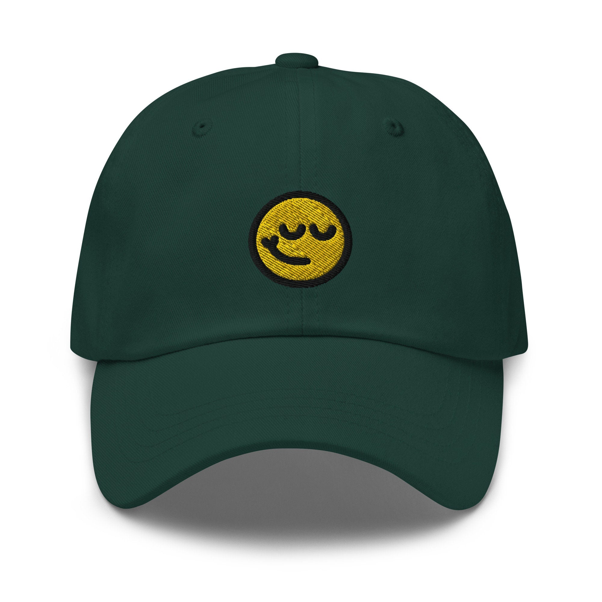 Smirk Emoji Embroidered Dad Hat