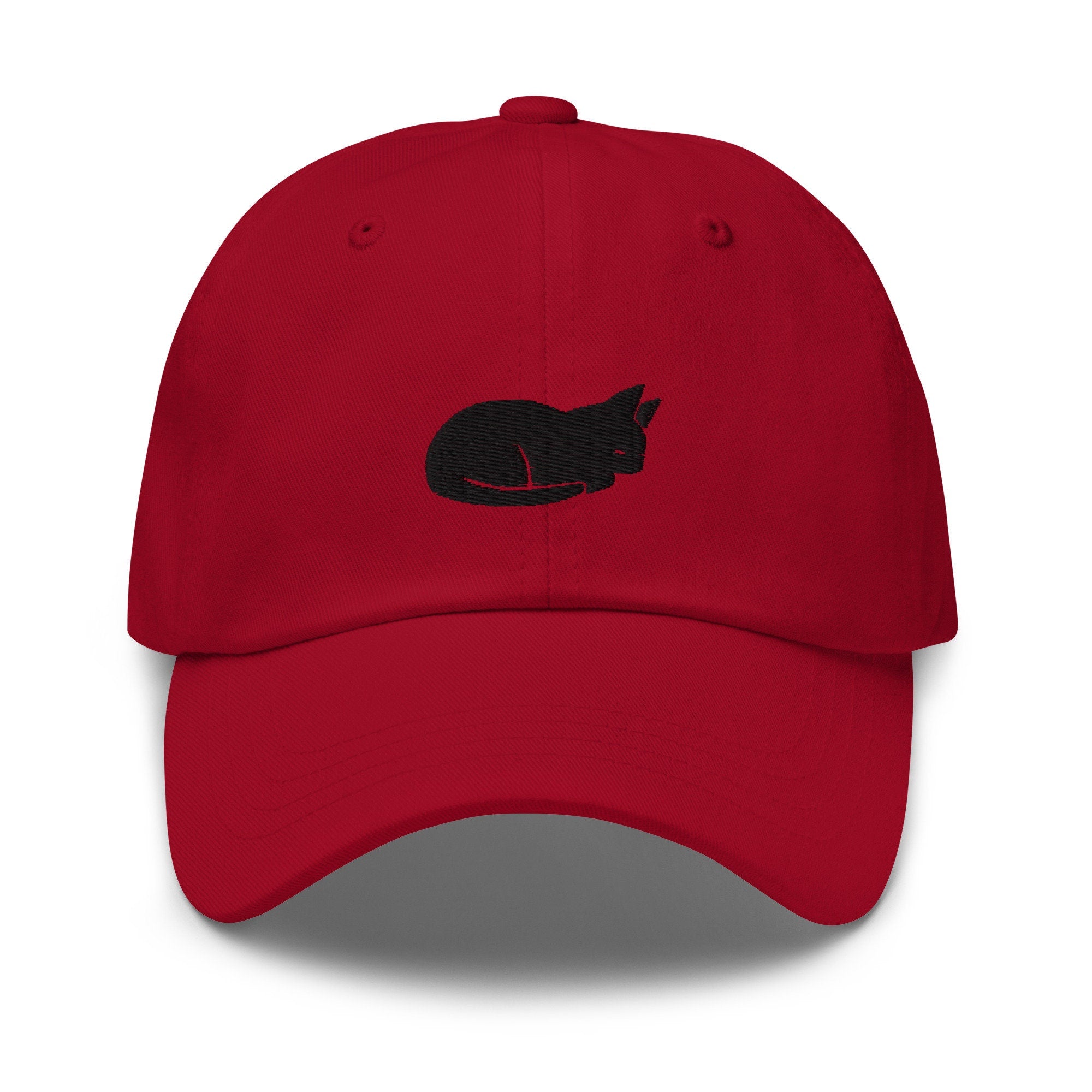Sleeping Cat Embroidered Dad Hat