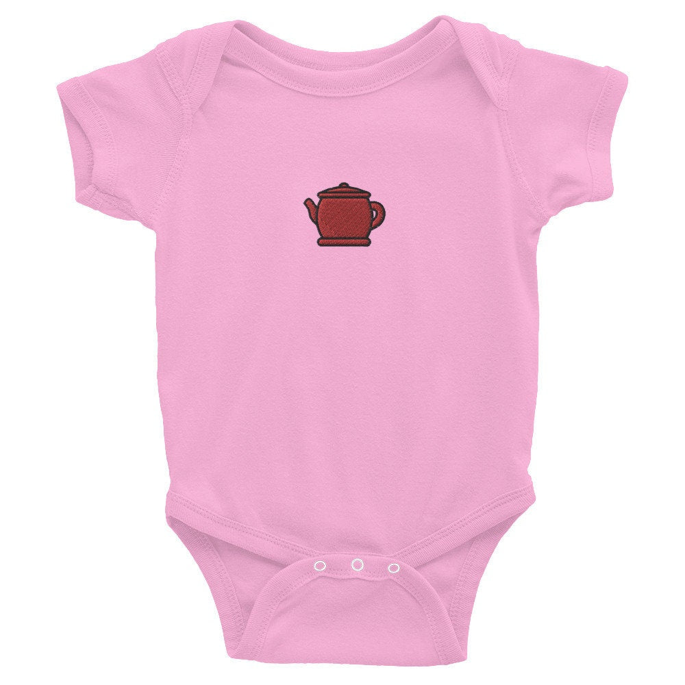 Teapot Infant Bodysuit, Baby Boy or Girl Onesie, Embroidered Baby Shower Gift - Multiple Colors