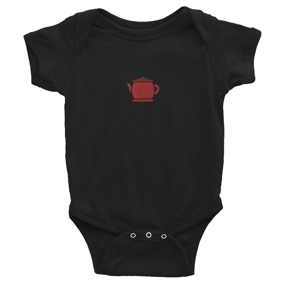 Teapot Infant Bodysuit, Baby Boy or Girl Onesie, Embroidered Baby Shower Gift - Multiple Colors