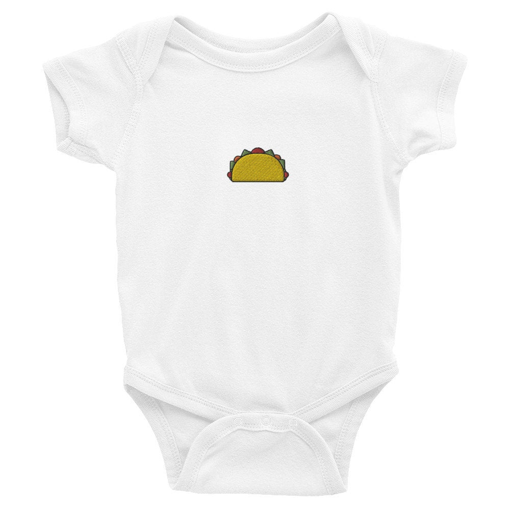 Taco Infant Bodysuit, Baby Boy or Girl Onesie, Embroidered Baby Shower Gift - Multiple Colors